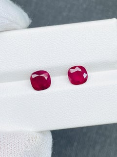 GIA AIGS TWO Certificate Rare Pair2.06Ct Burma Ruby Unheated Pigeon Blood Color