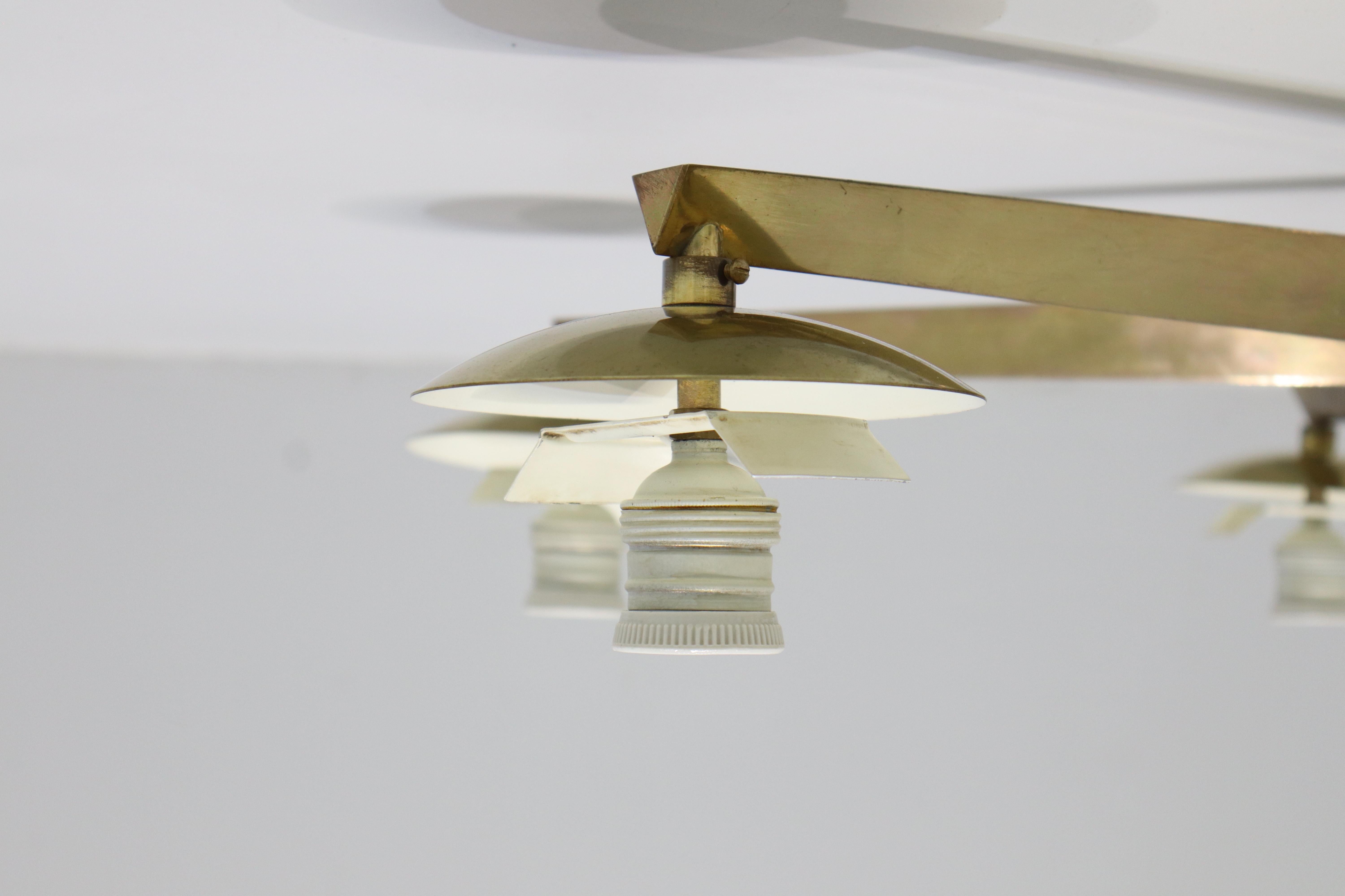 Rare Pair Angelo Lelii for Arredoluce  Stella Six Lune Light, Italy, 1960s For Sale 3
