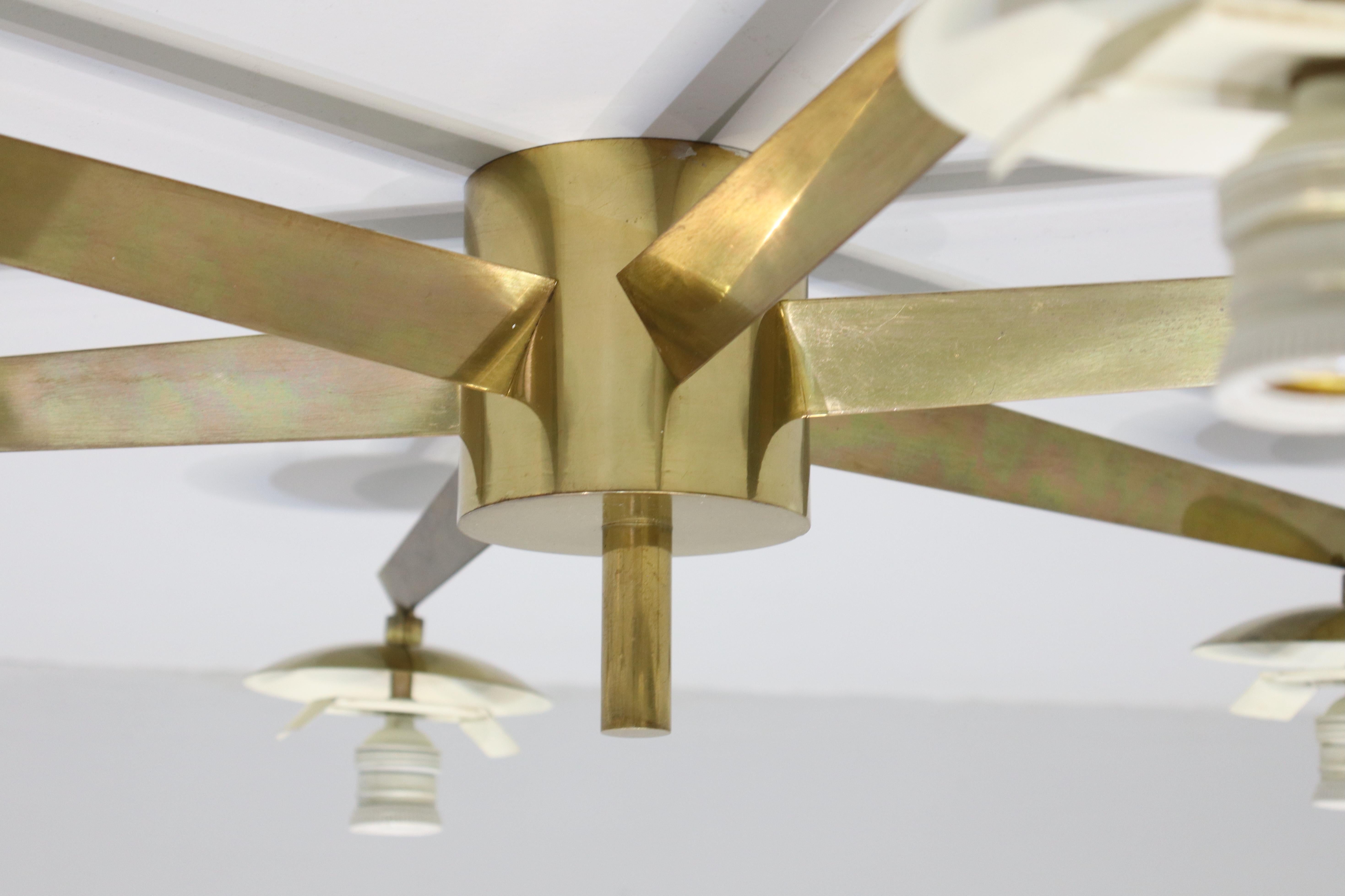 Rare Pair Angelo Lelii for Arredoluce  Stella Six Lune Light, Italy, 1960s For Sale 4