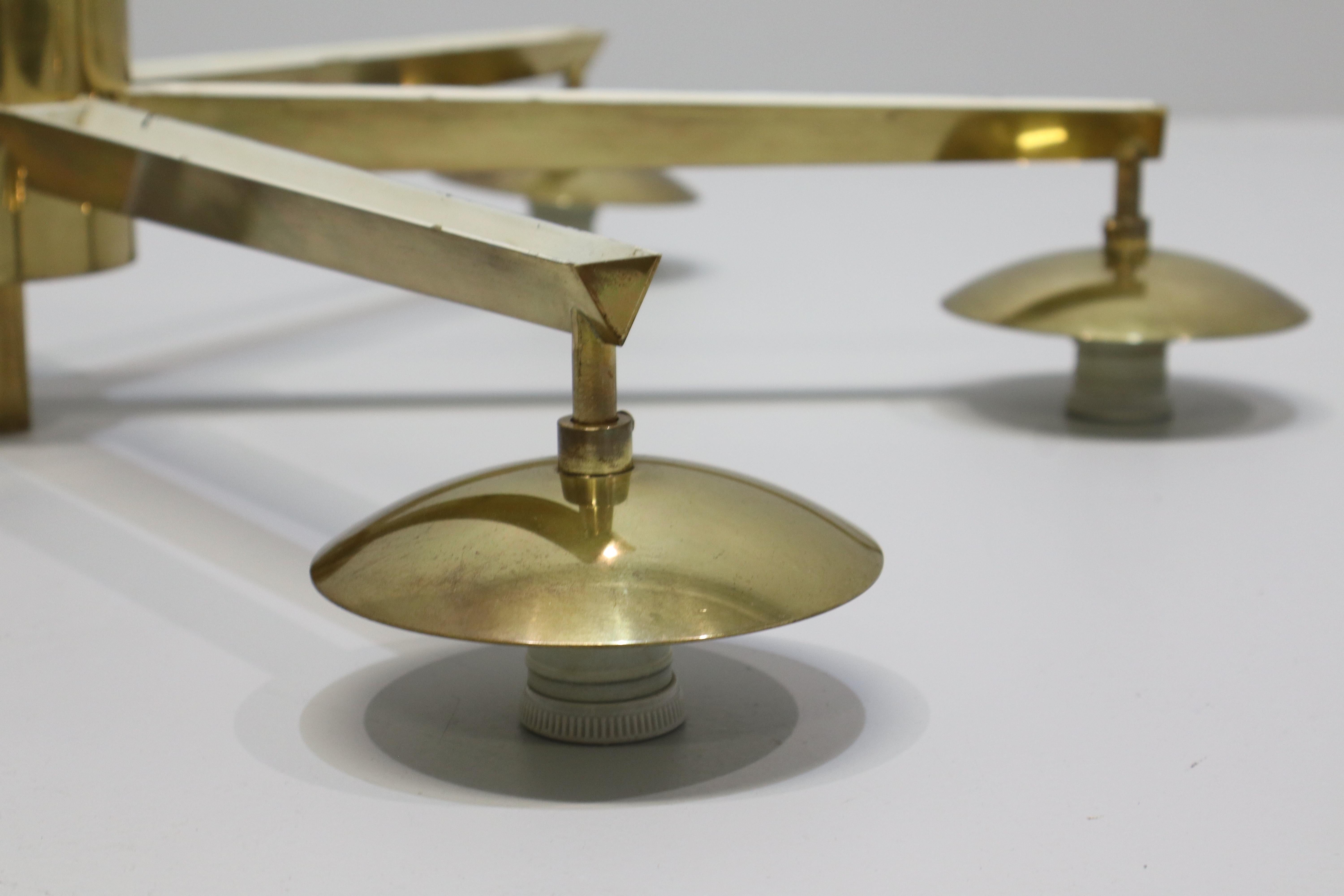 Rare Pair Angelo Lelii for Arredoluce  Stella Six Lune Light, Italy, 1960s For Sale 5