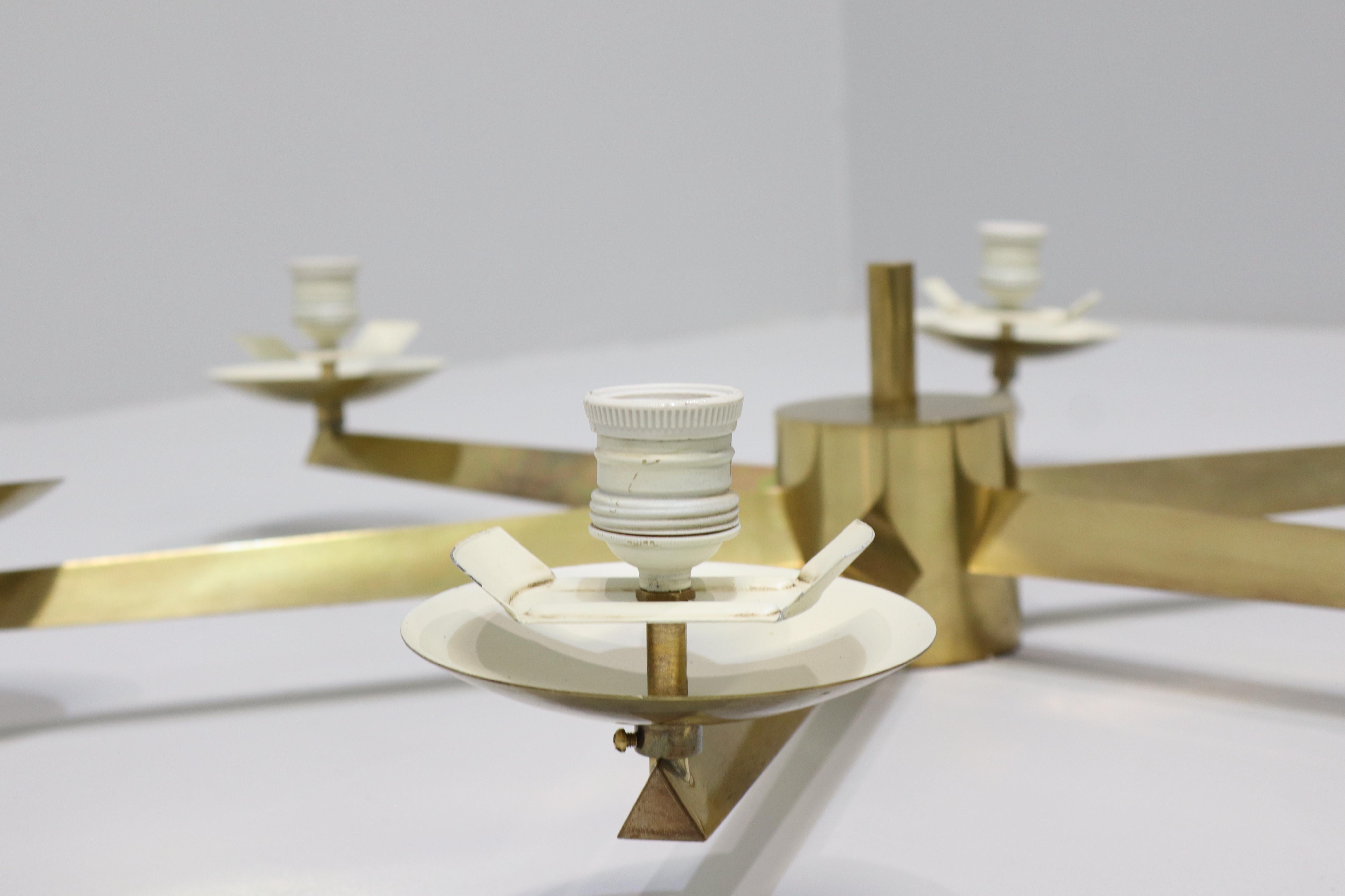 Rare Pair Angelo Lelii for Arredoluce  Stella Six Lune Light, Italy, 1960s For Sale 12