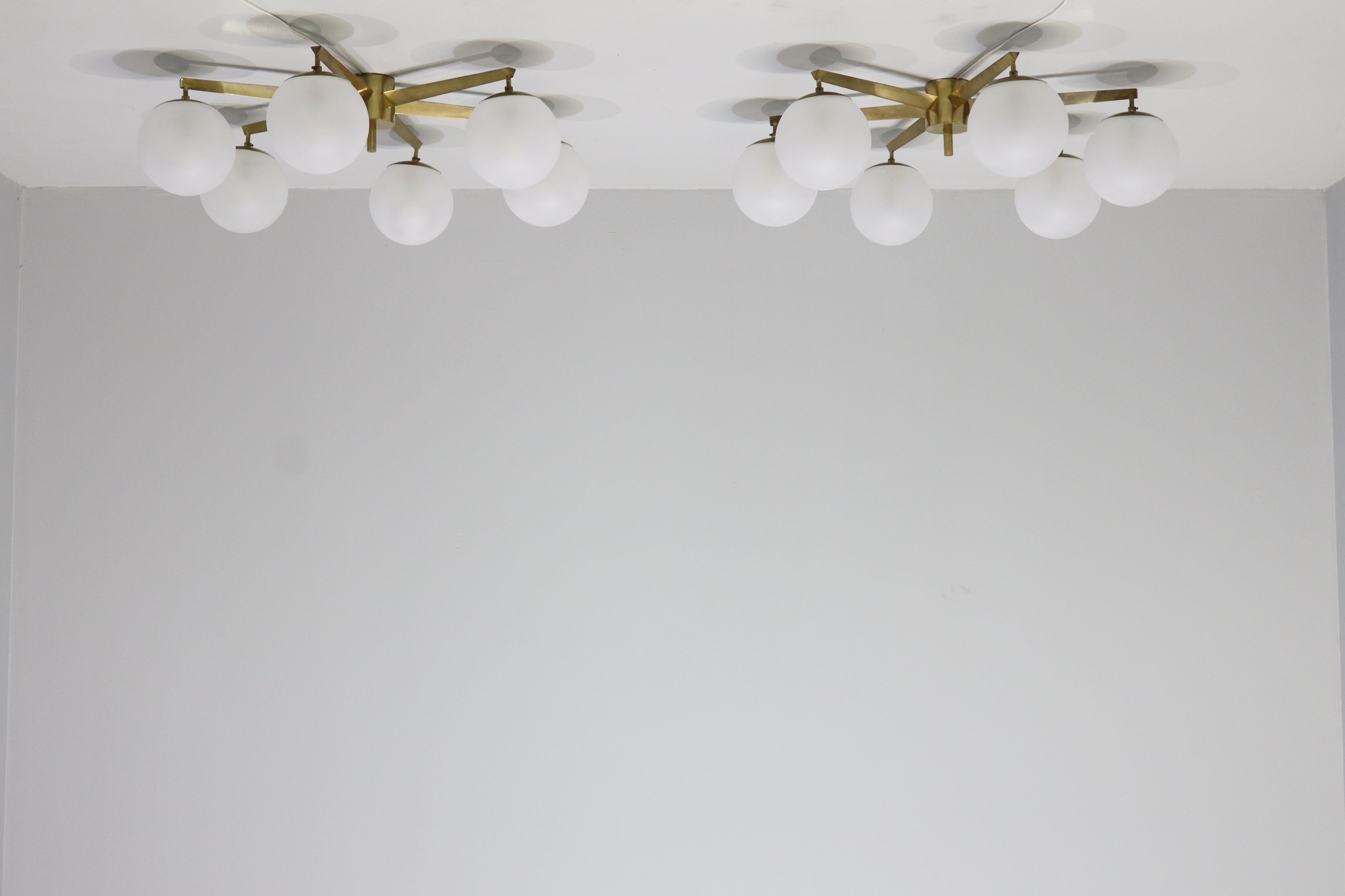 Italian Rare Pair Angelo Lelii for Arredoluce  Stella Six Lune Light, Italy, 1960s For Sale