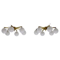 Rare Pair Angelo Lelii for Arredoluce  Stella Six Lune Light, Italy, 1960s