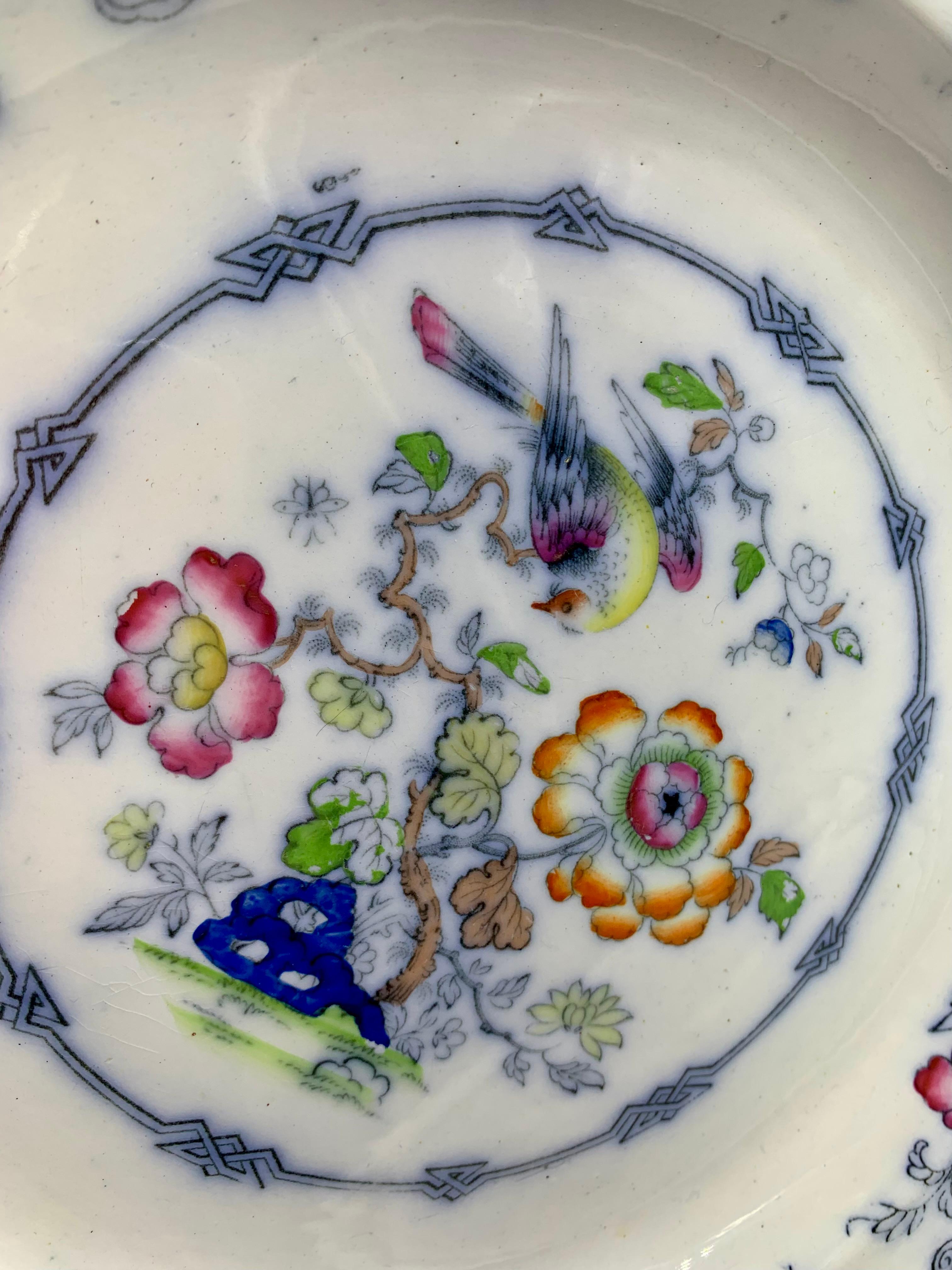 Rare paire d'assiettes à dîner en grès Mason's Ironstone Chinoiserie en vente 4