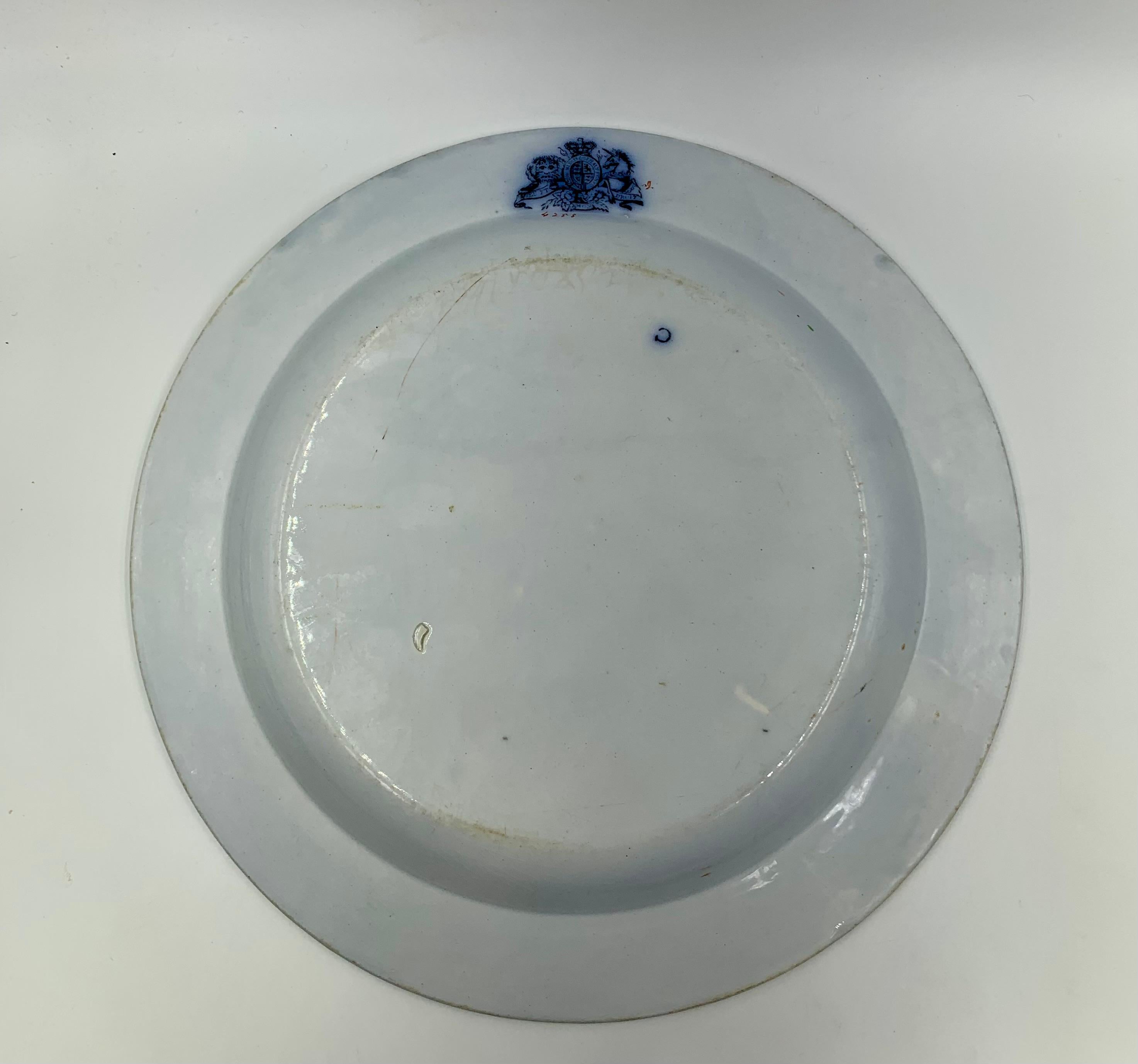 Terre de fer Rare paire d'assiettes à dîner en grès Mason's Ironstone Chinoiserie en vente