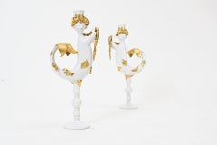 Paire rare de chandeliers sirènes en céramique Bjorn Wiinblad