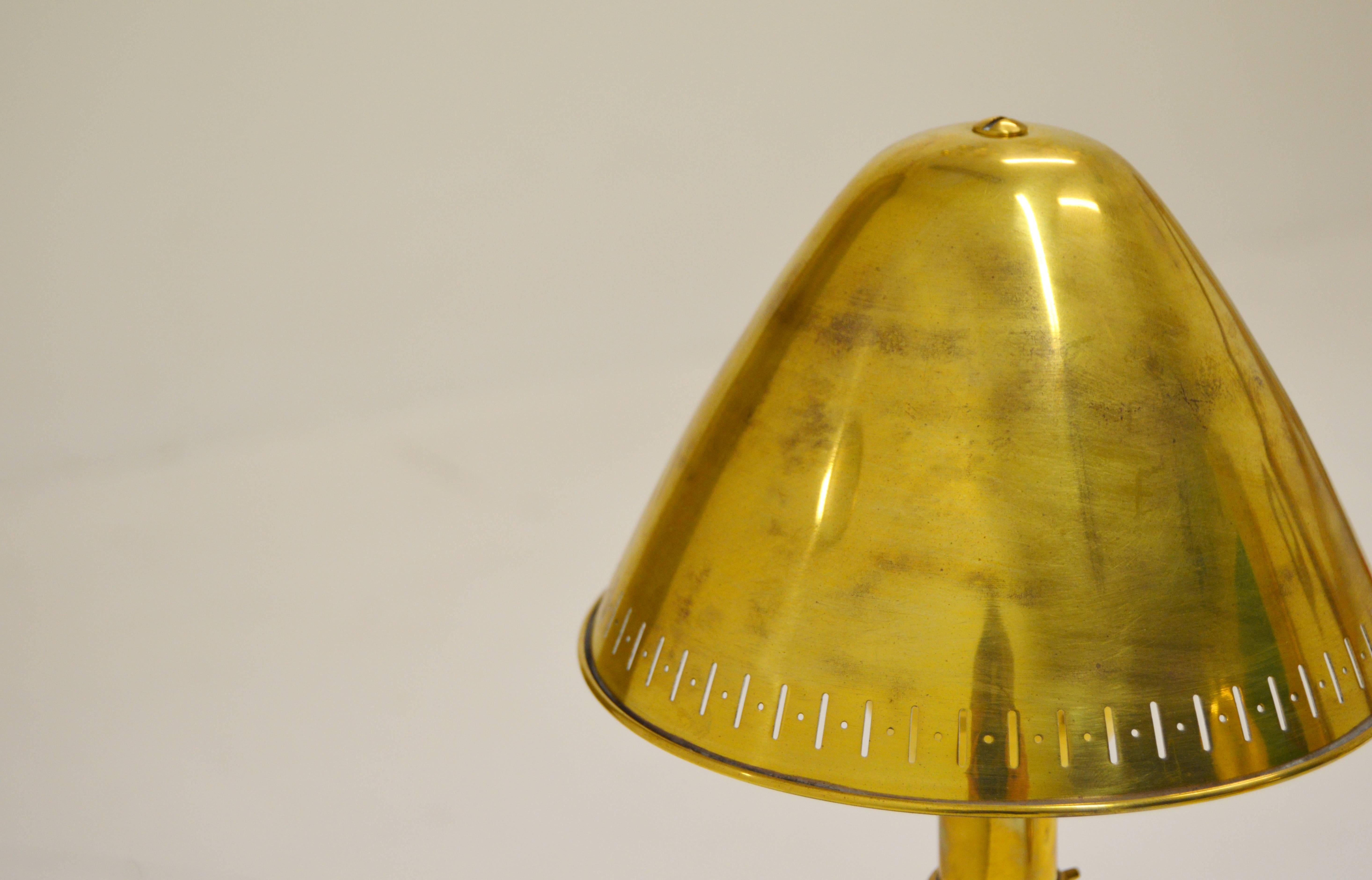 Rare Pair of Brass ASEA Table Lamps with Adjustable Lamp Shade For Sale 5