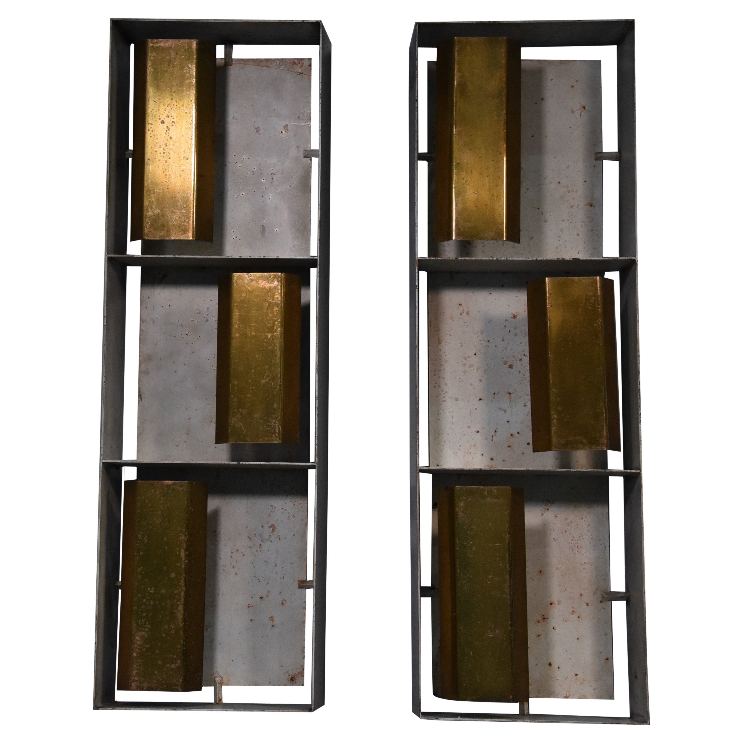 Rare Pair Brass Wall Light by Gio Ponti for Arredoluce