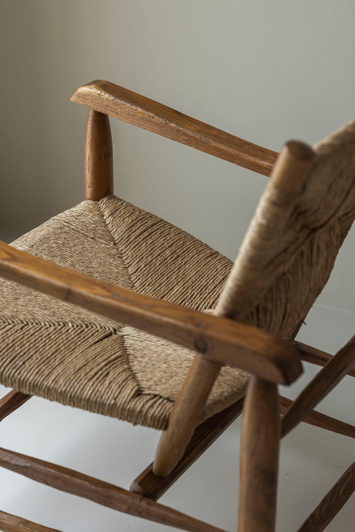 Rare pair Chamrousse armchairs by Charlotte Perriand / Steph Simon, France 1940s For Sale 8