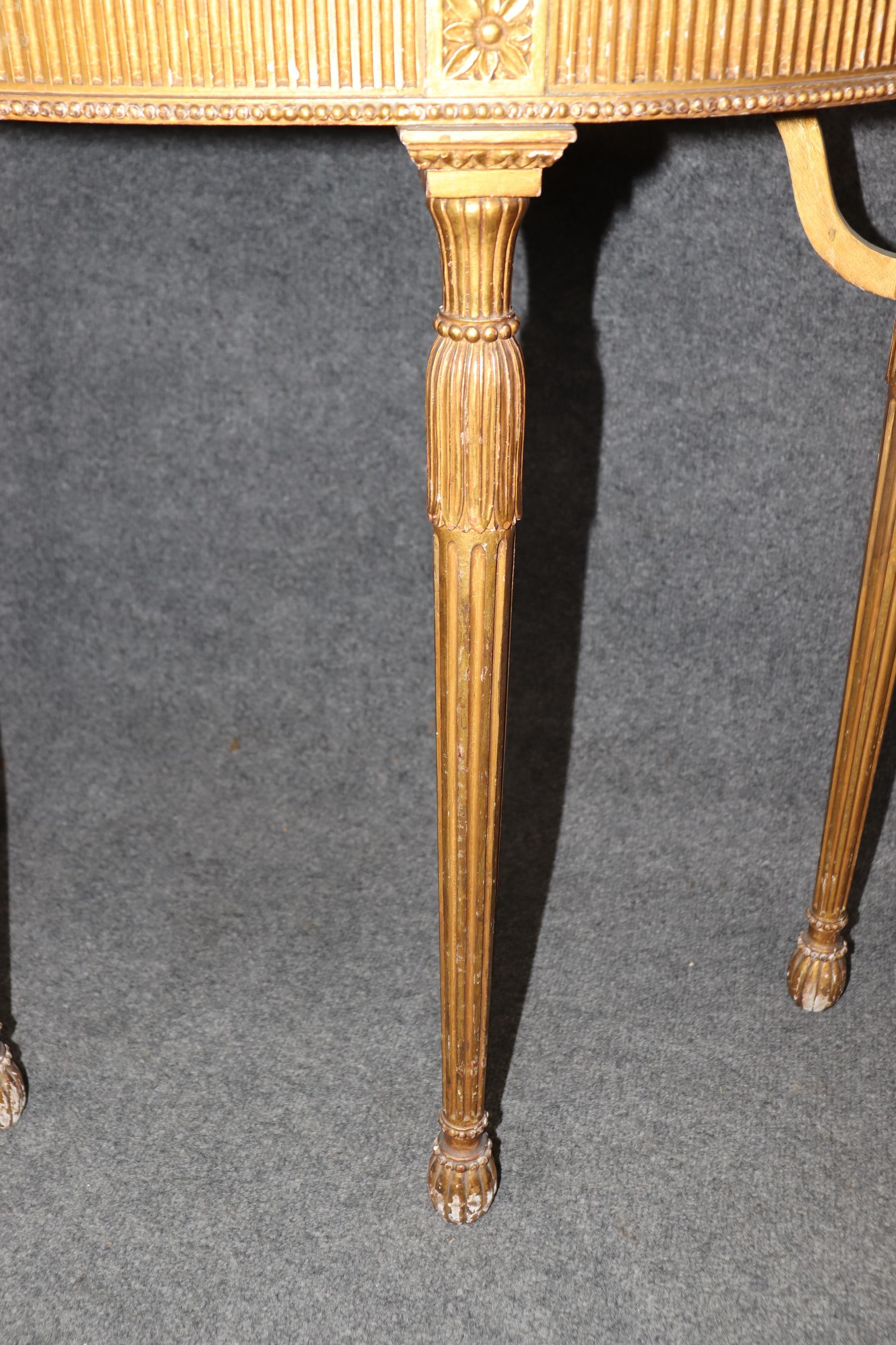 Rare Pair Chinoiserie Paint Decorated Demilune Giltwood Console Tables 6
