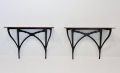 Rare Pair Console Ico Parisi  by Spartaco Brugnoli, Cantù 1950