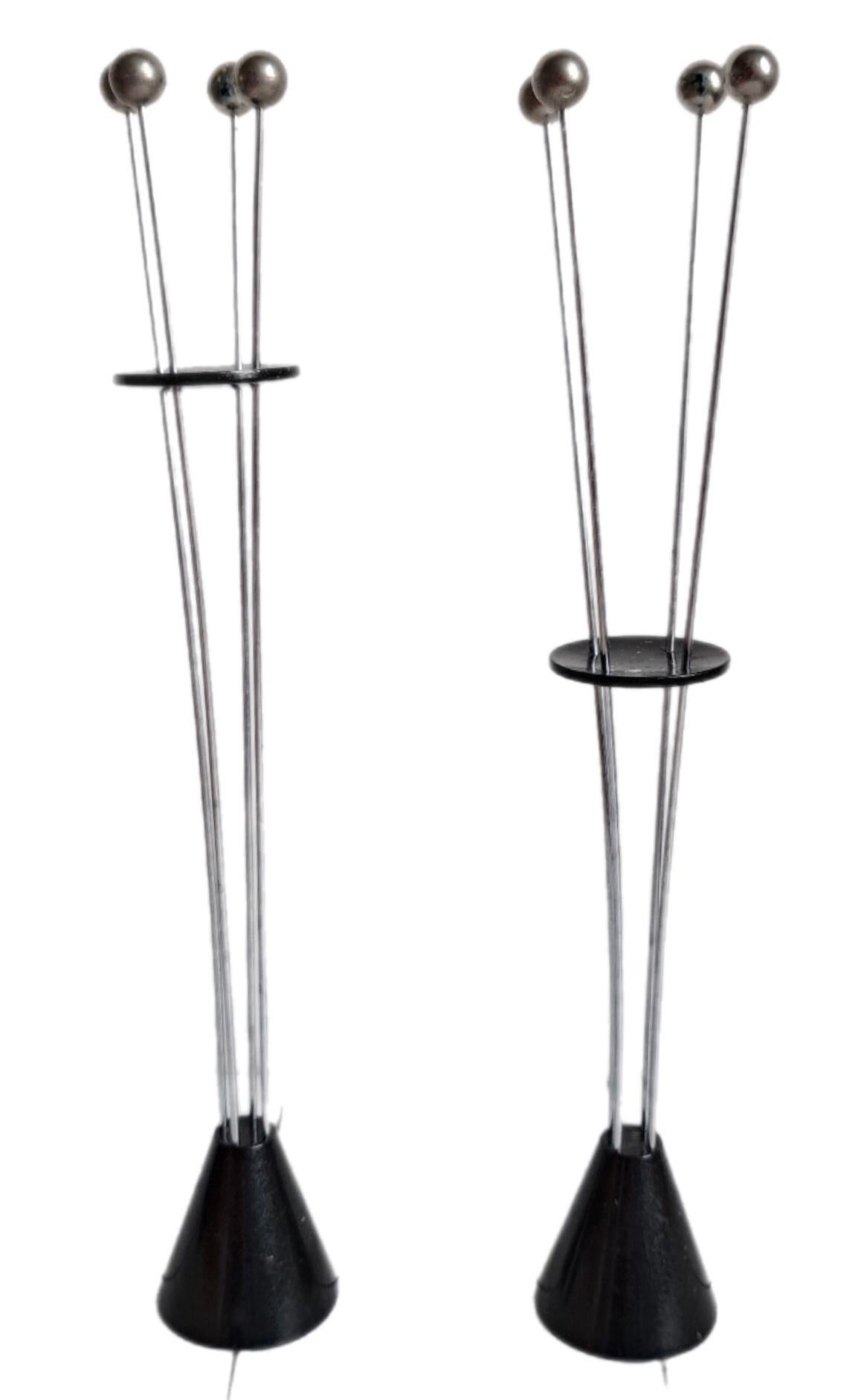 Post-Modern Rare Pair Danish Post Modern Memphis Adjustable Candle Holders For Sale