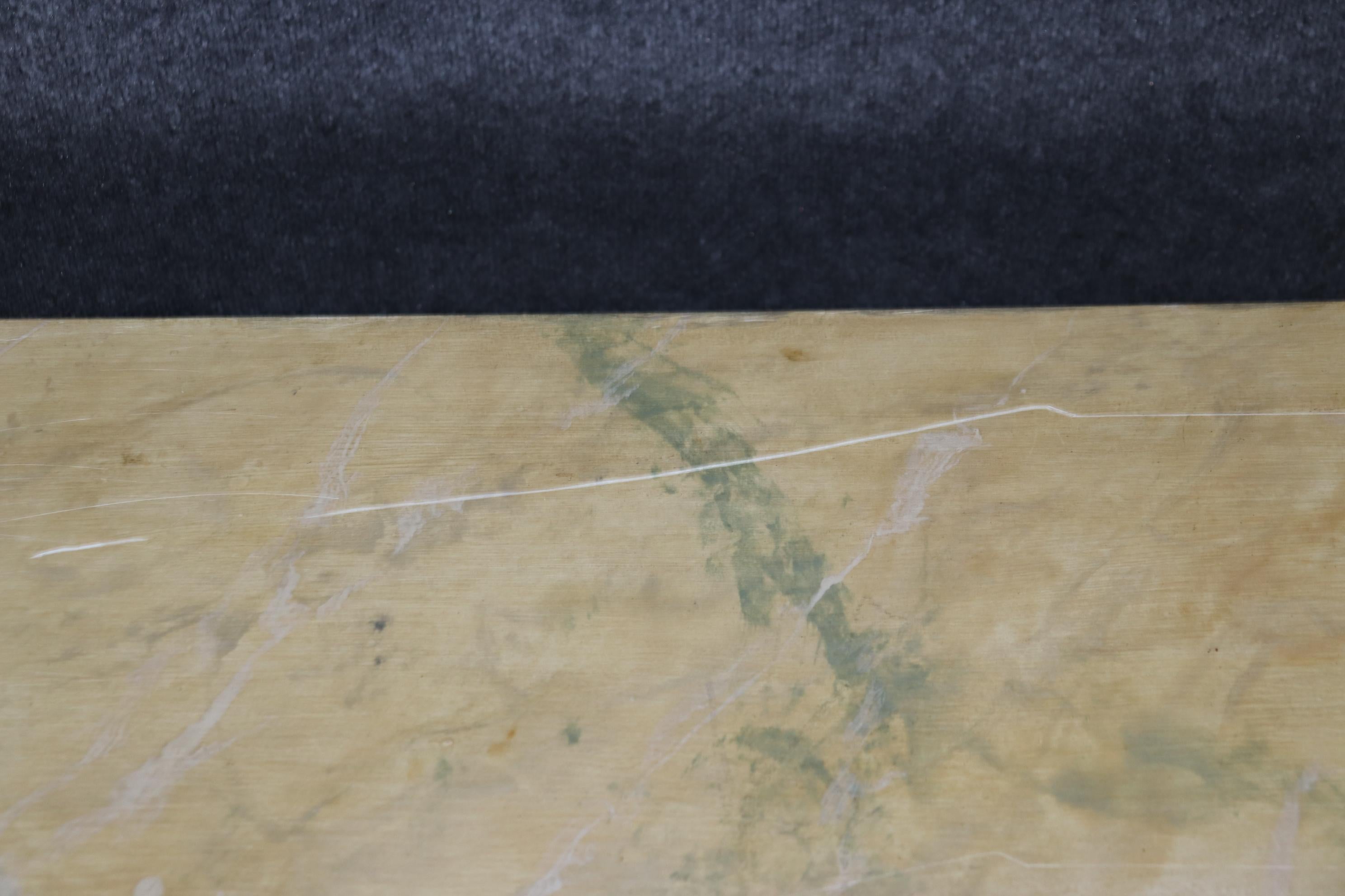Rare Pair Faux Painted Marble Top French regency Style Mirrored Console Tables For Sale 2