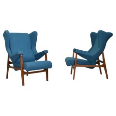 Antique Rare Pair "Fiorenza" First Edition Armchairs by Franco Albini, Italy, c. 1953