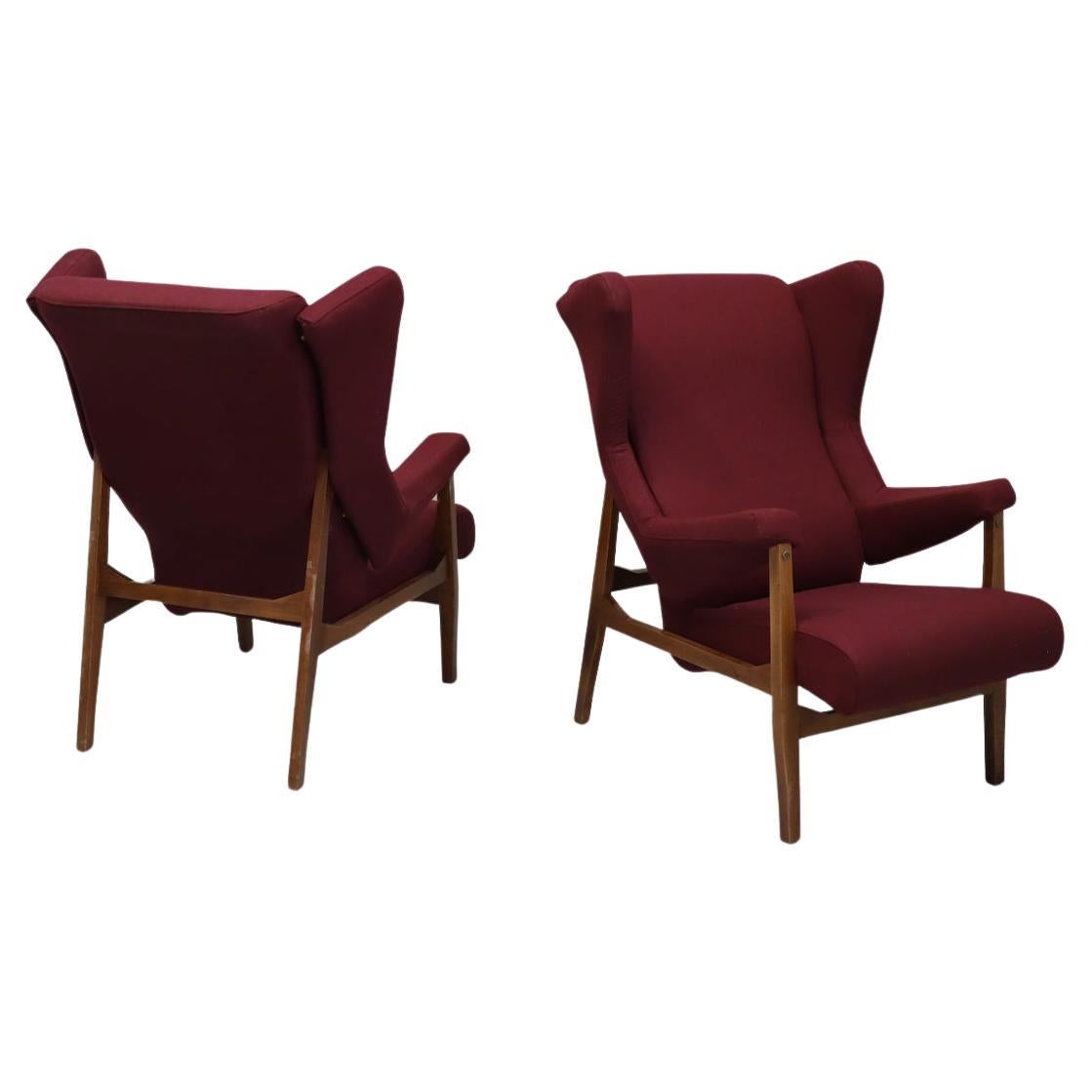 Rare Pair "Fiorenza" First Edition Armchairs by Franco Albini, Italy, c. 1953 For Sale