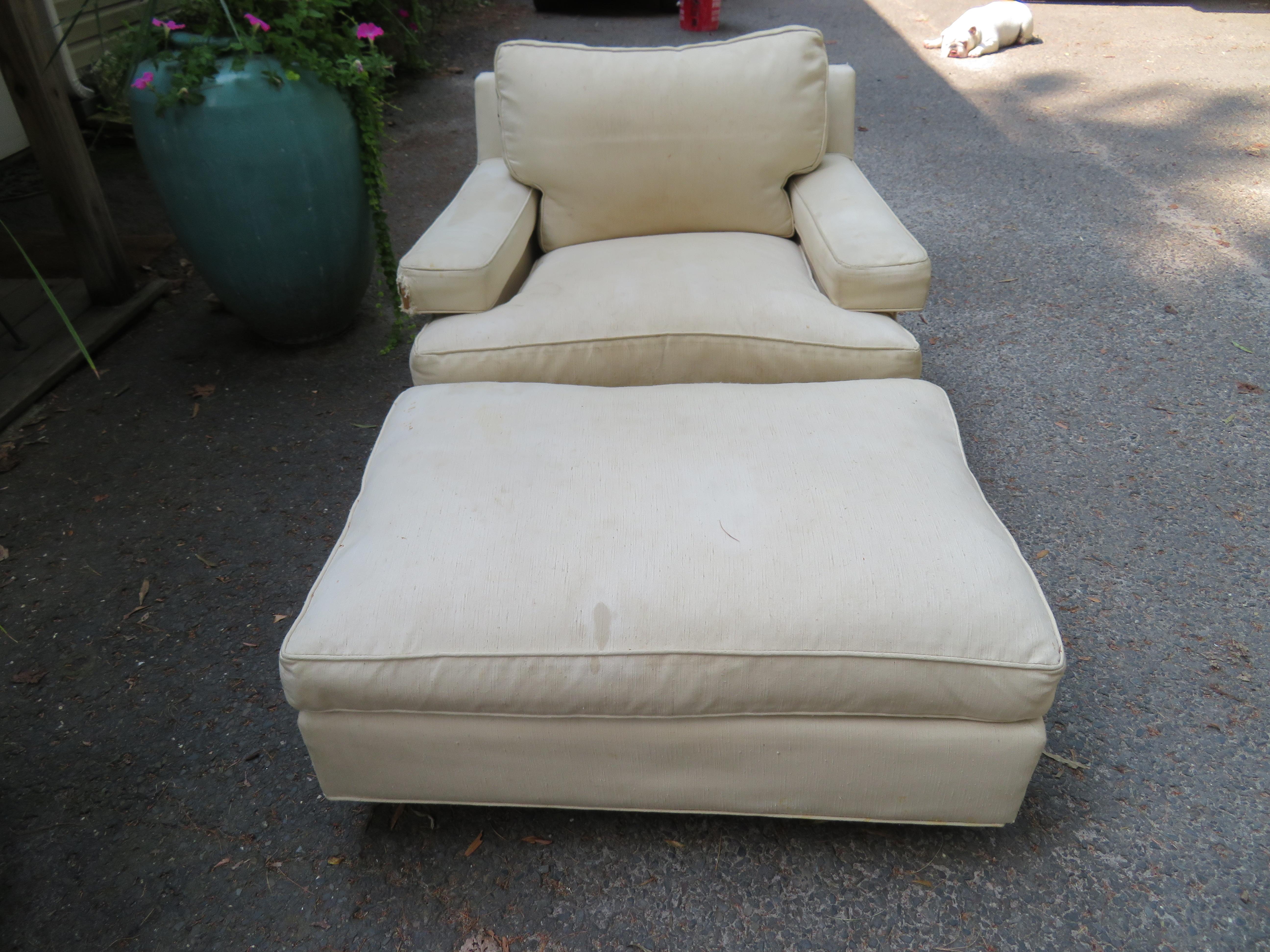 Rare Pair of Harvey Probber Lounge Chairs and Ottoman Mid-Century Modern For Sale 9