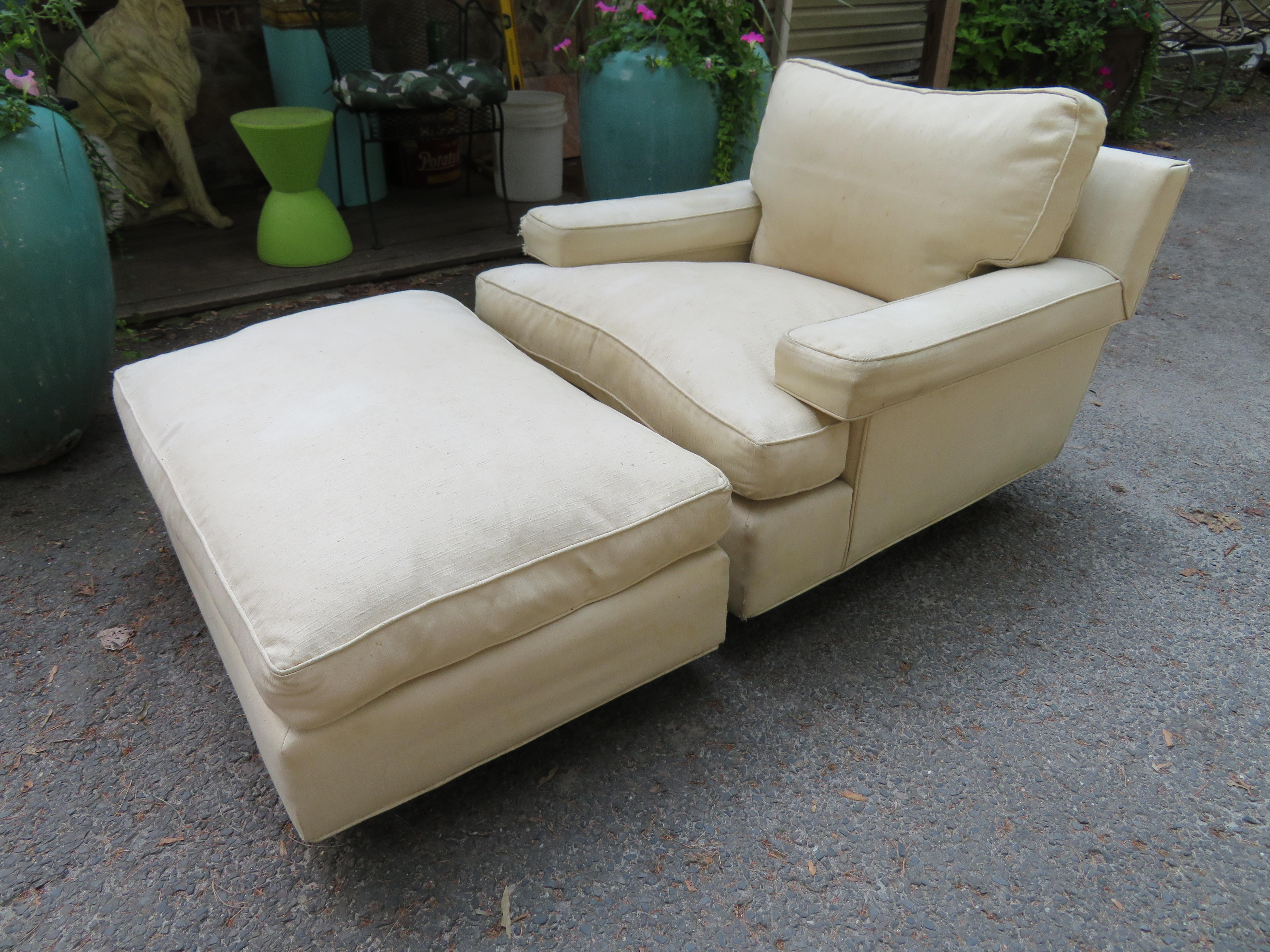 Rare Pair of Harvey Probber Lounge Chairs and Ottoman Mid-Century Modern For Sale 1