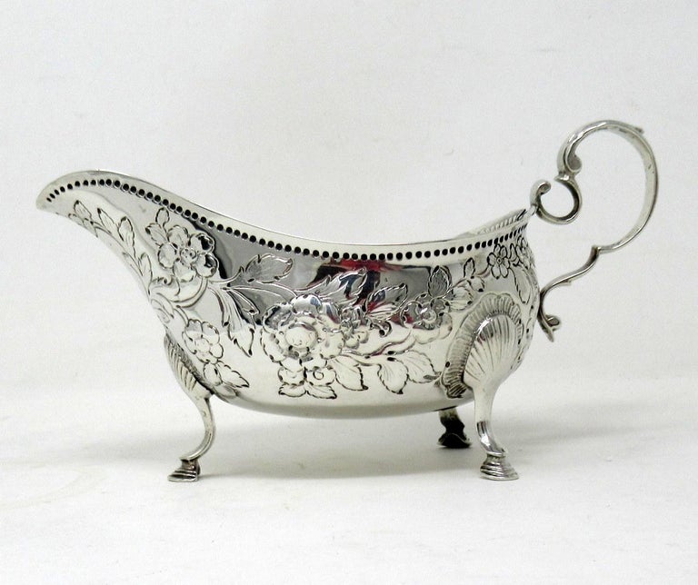Rare Pair Irish Dublin Silver Sauce Gravy Boats Circa 1760