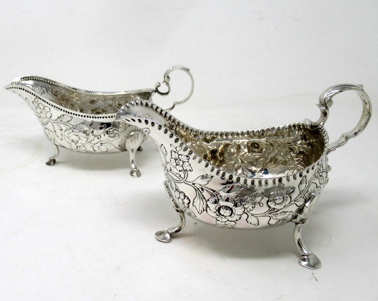 Rare Pair Irish Dublin Silver Sauce Gravy Boats Circa 1760