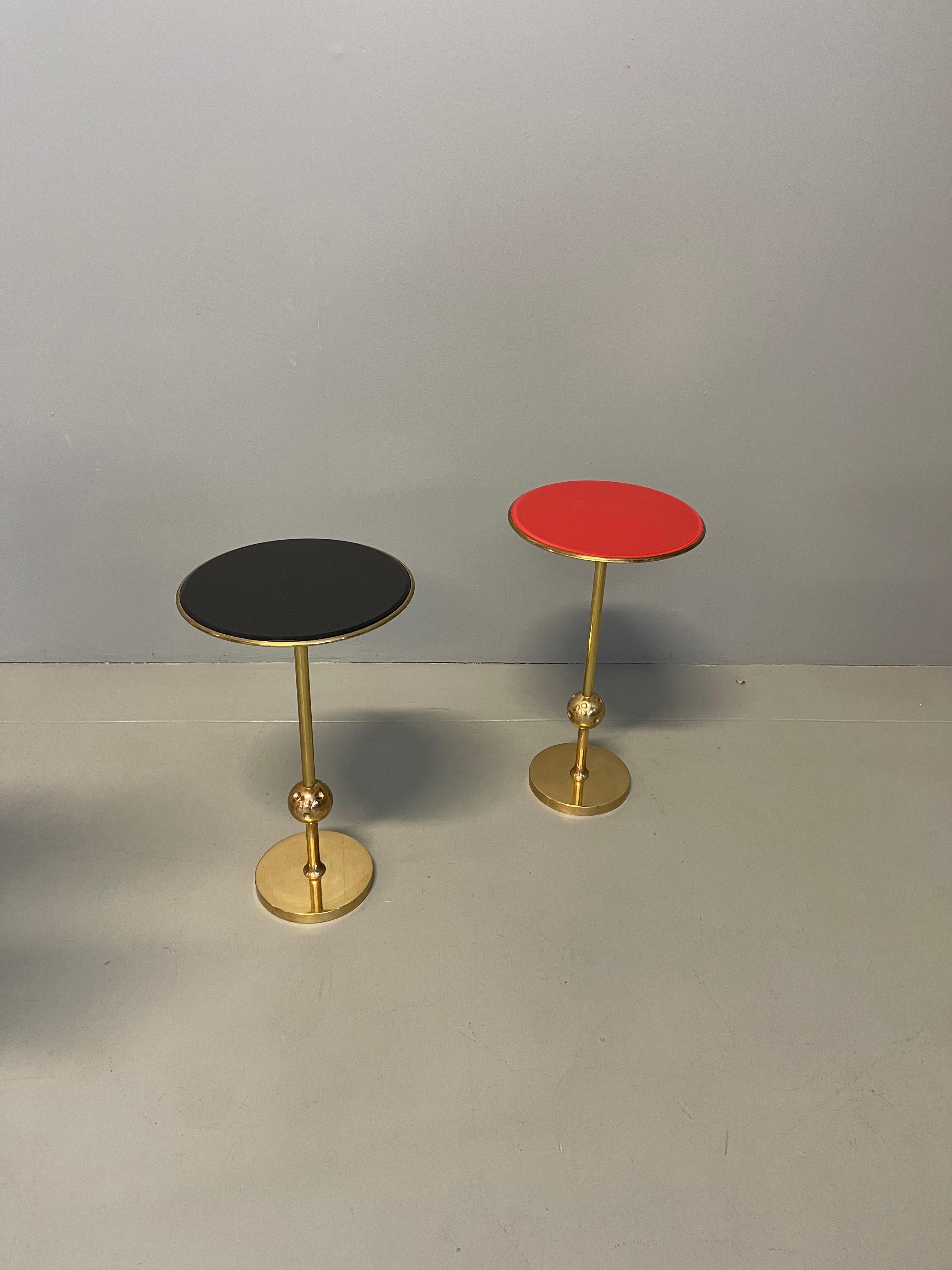 Rare Pair Italian Side Table T1 by Osvaldo Borsani in Brass and Glass, 1950s 5