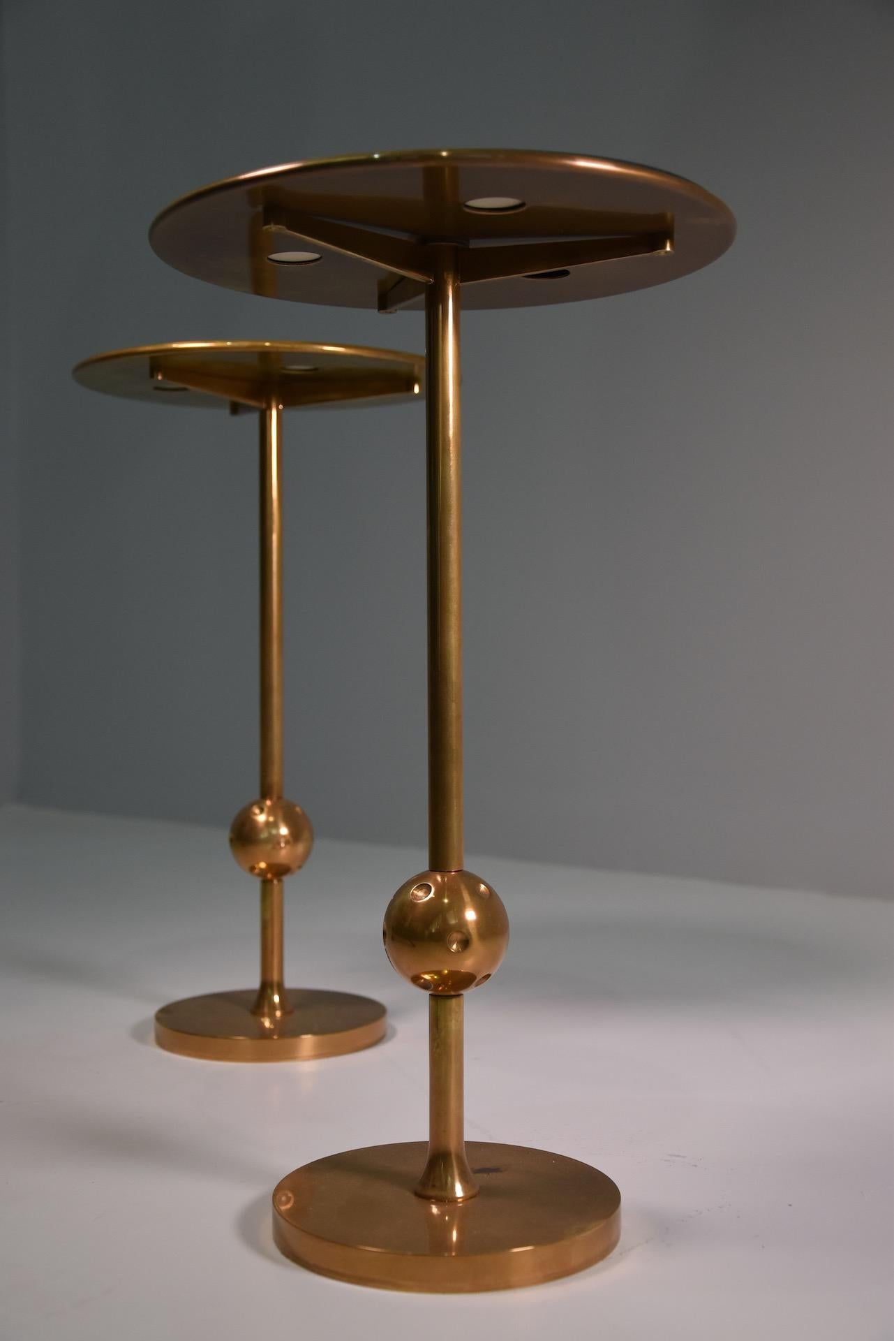 Rare Pair Italian Side Table T1 by Osvaldo Borsani in Brass and Glass, 1950s 5