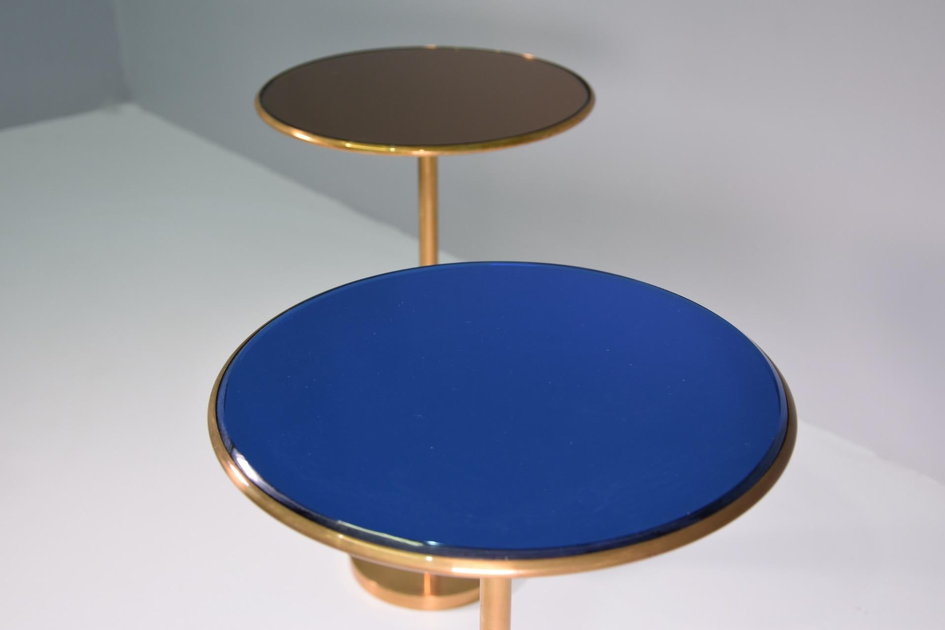 Rare Pair Italian Side Table T1 by Osvaldo Borsani in Brass and Glass, 1950s 6