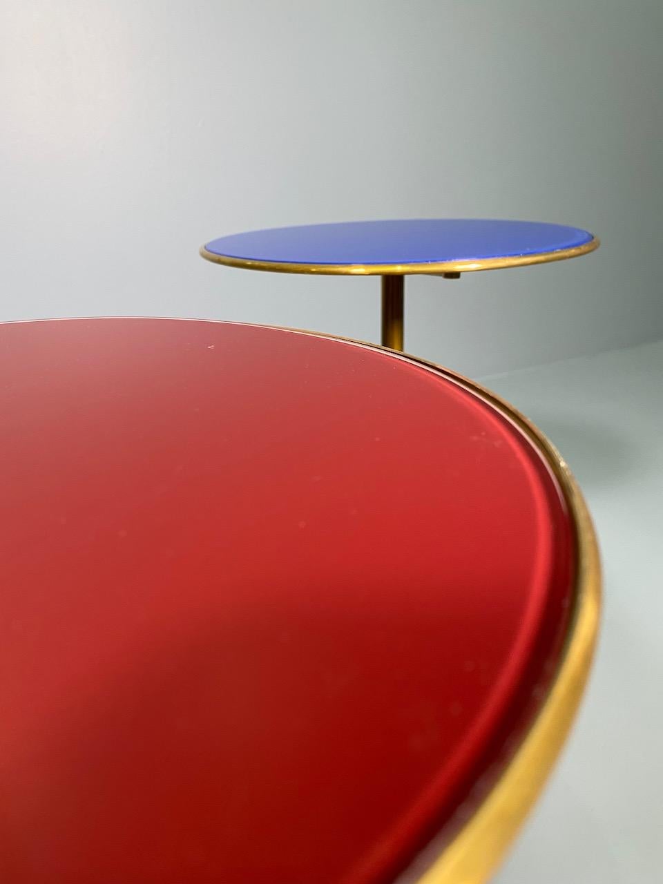 Rare Pair Italian Side Table T1 by Osvaldo Borsani in Brass and Glass, 1950s 10