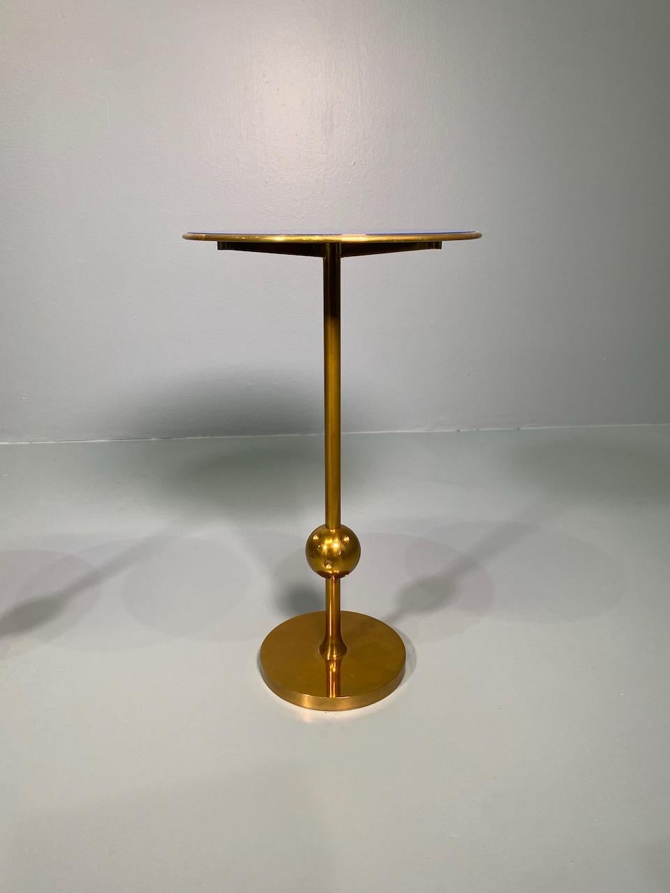 Rare Pair Italian Side Table T1 by Osvaldo Borsani in Brass and Glass, 1950s In Excellent Condition In Rovereta, SM