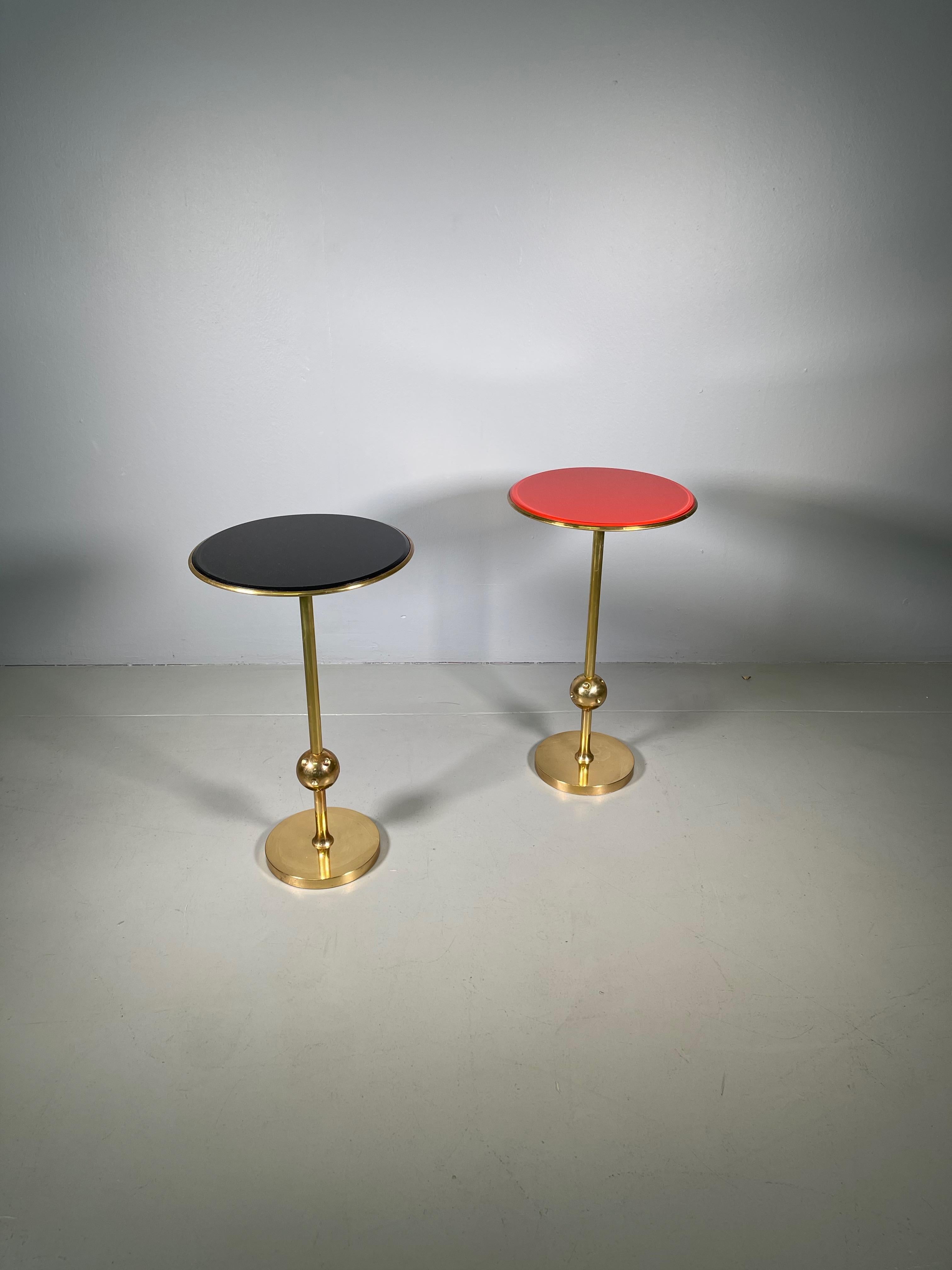 Rare Pair Italian Side Table T1 by Osvaldo Borsani in Brass and Glass, 1950s 1