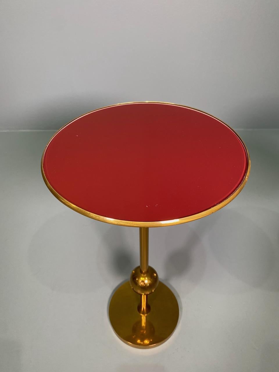 Rare Pair Italian Side Table T1 by Osvaldo Borsani in Brass and Glass, 1950s 2