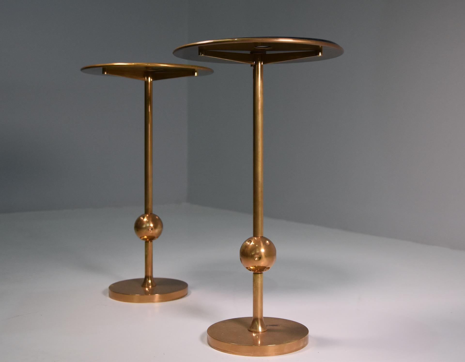 Rare Pair Italian Side Table T1 by Osvaldo Borsani in Brass and Glass, 1950s 2