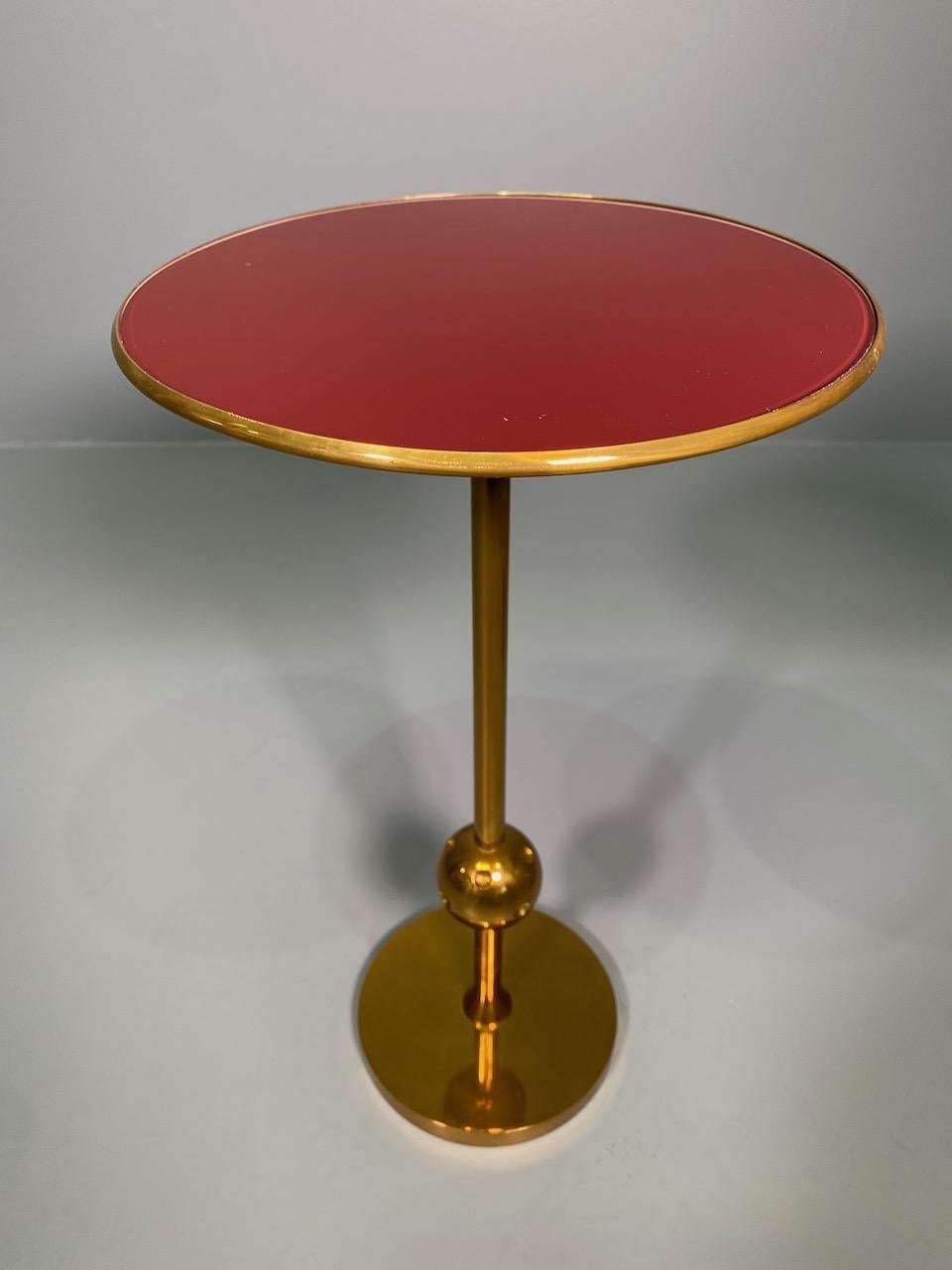 Rare Pair Italian Side Table T1 by Osvaldo Borsani in Brass and Glass, 1950s 3