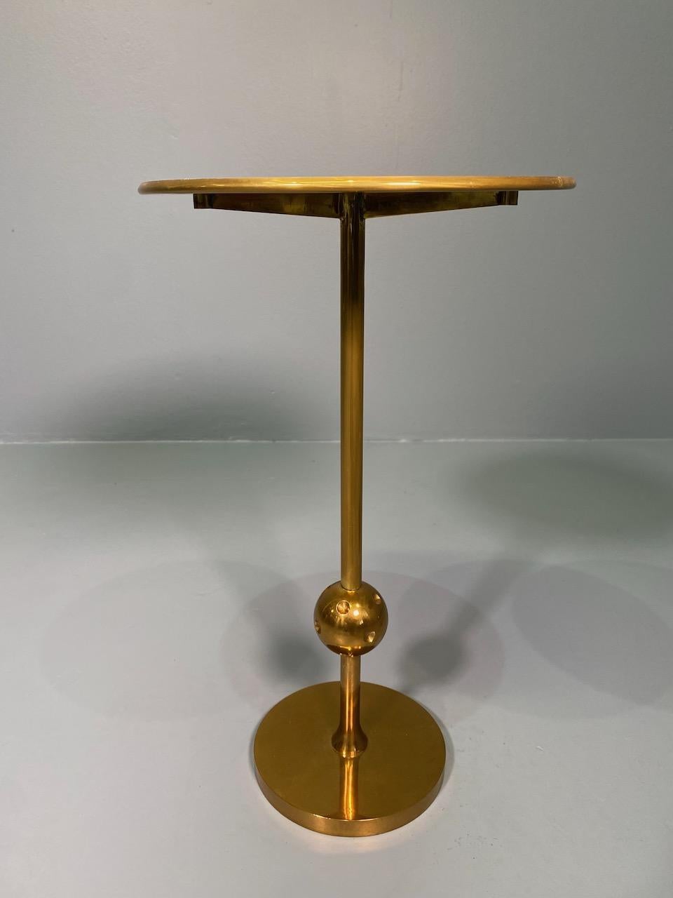 Rare Pair Italian Side Table T1 by Osvaldo Borsani in Brass and Glass, 1950s 4