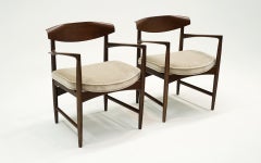 Rare Pair Kofod Larsen Arm Chairs in Excellent Condition.