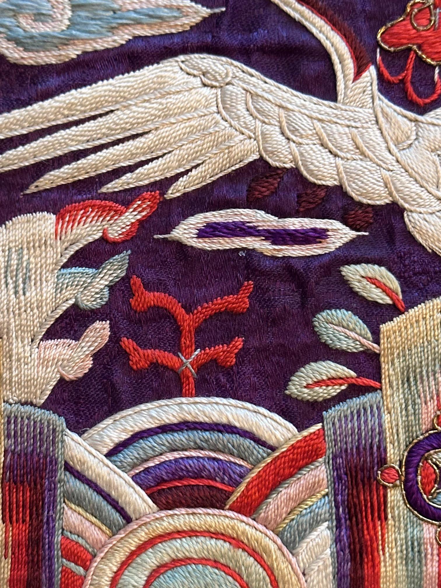 Rare Pair Korean Embroidery Civil Rank Badges Joseon Dynasty For Sale 3