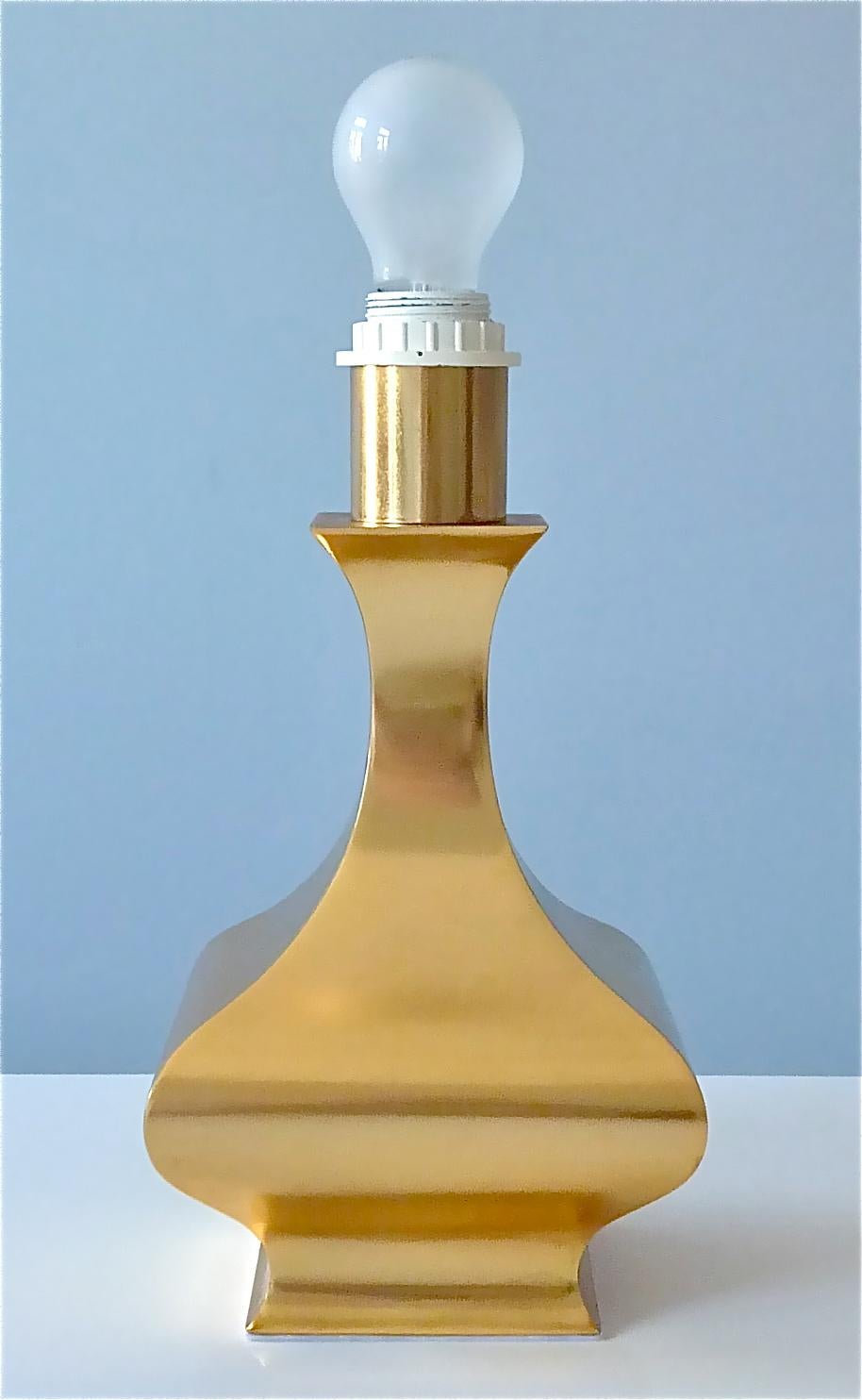 Paire de lampes de bureau Maria Pergay rares du milieu du siècle dernier en acier et laiton doré, France, 1970 en vente 8