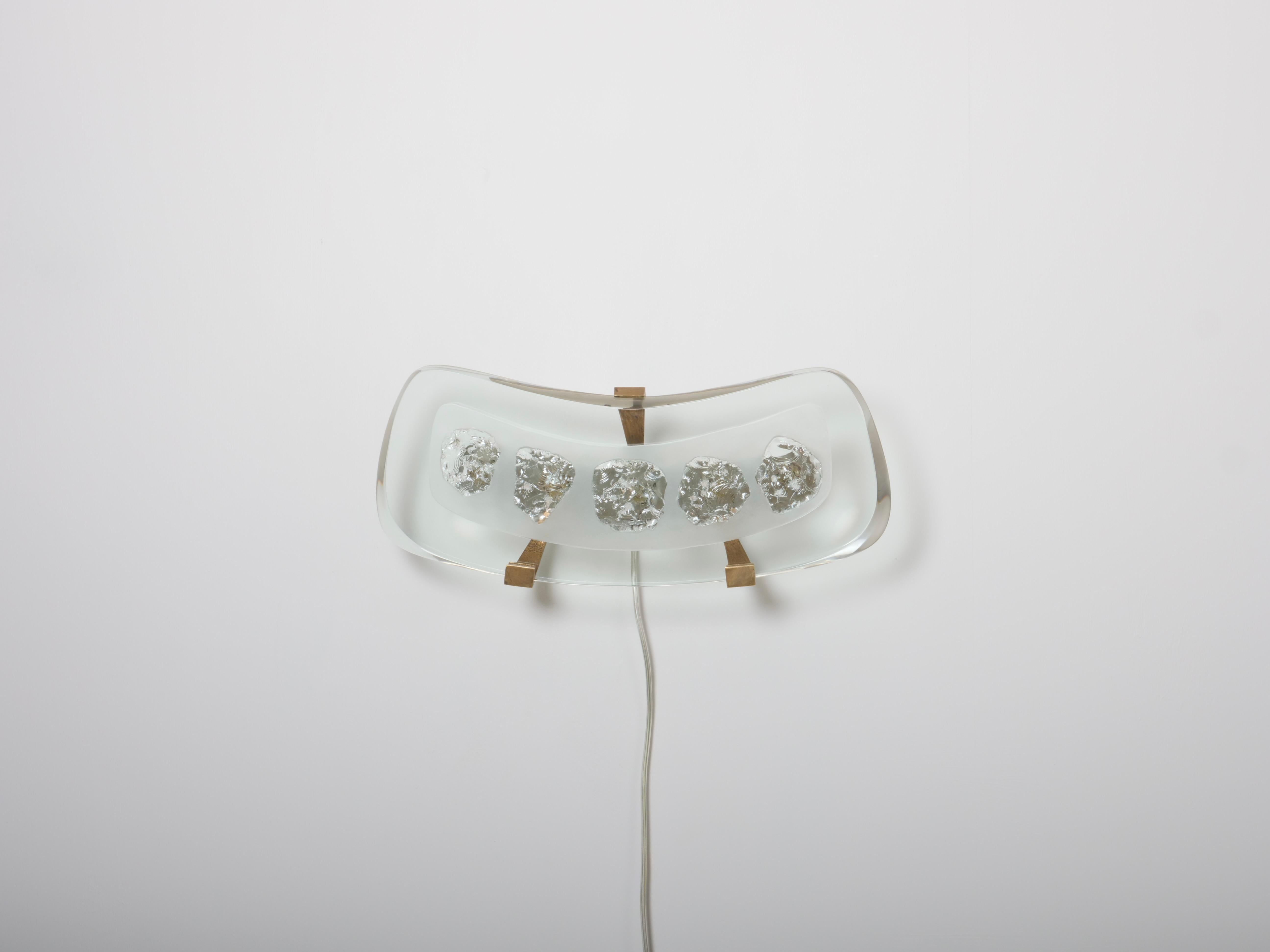 Rare pair Max Ingrand wall lights Model 1598. Italy c1956 For Sale 1