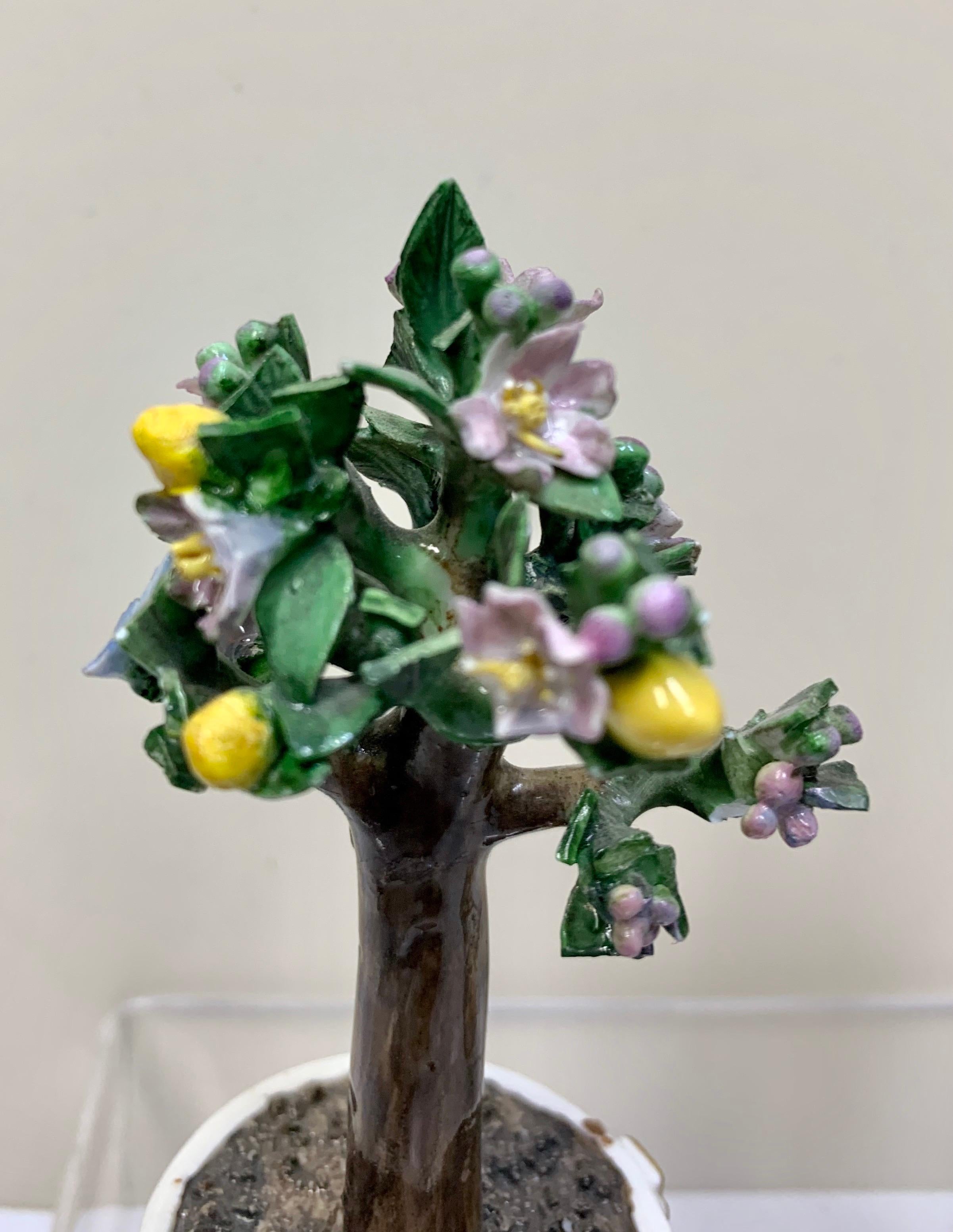 German Rare Pair Meissen Marcolini Lemon Trees in Tubs Circa 1790 Porcelain For Sale