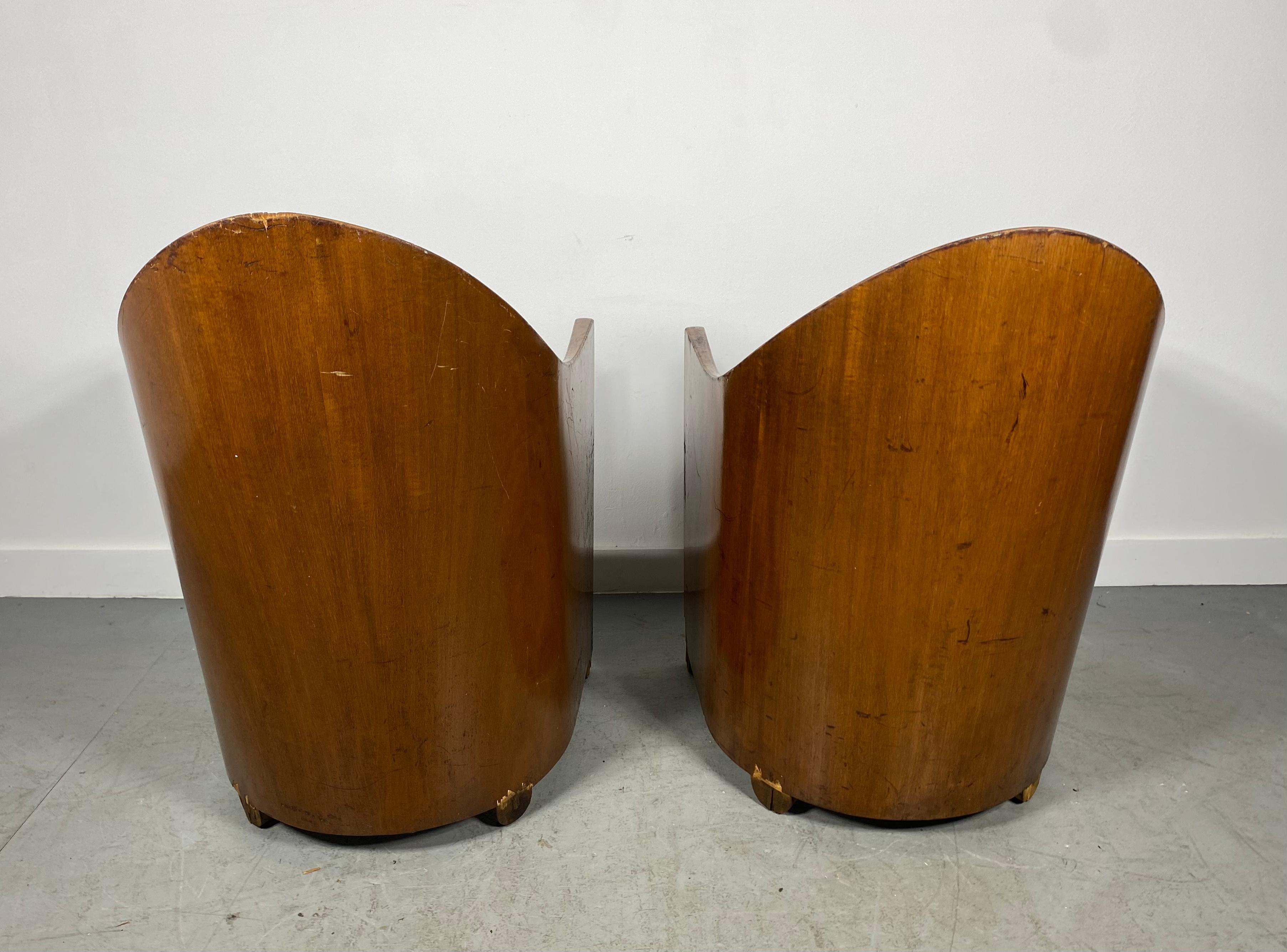 Rare Pair Modernist Arm Chairs by Walter von Nessen, Art Deco, circa 1929 For Sale 4