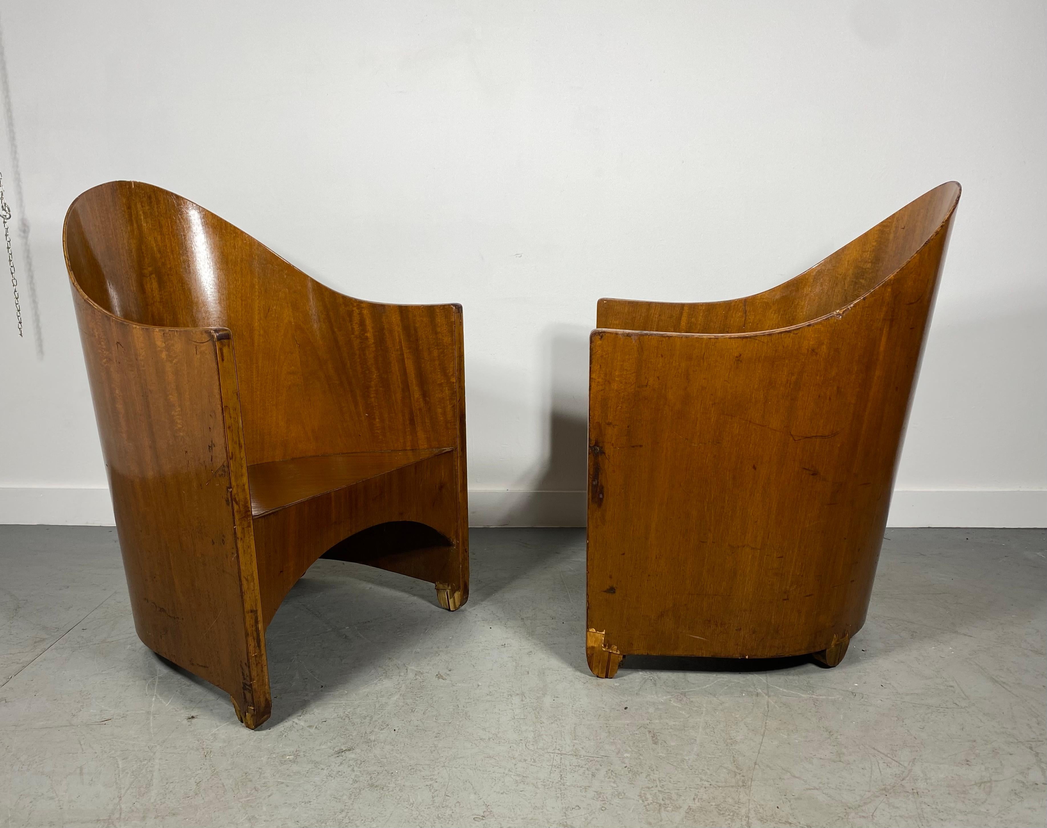 Rare Pair Modernist Arm Chairs by Walter von Nessen, Art Deco, circa 1929 For Sale 5