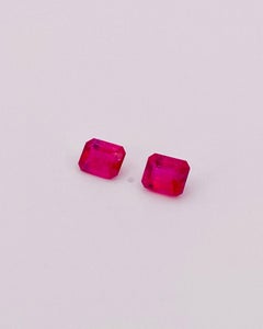 Rare Pair Natural Red Beryl Emerald Gemstones 0.33/2 Ct Red color Clean clarity