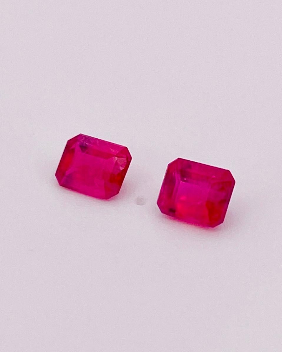 Rara coppia di gemme di smeraldo berillo rosso naturale 0,33/2 ct Colore rosso, purezza pulita in vendita 2