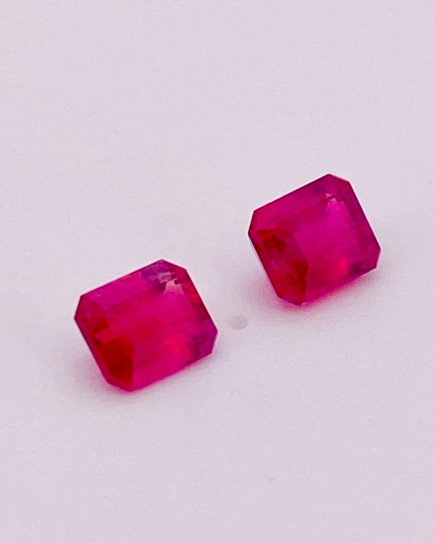 Rara coppia di gemme di smeraldo berillo rosso naturale 0,33/2 ct Colore rosso, purezza pulita in vendita 3