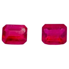 Rare Pair Natural Red Beryl Emerald Gemstones 0.33/2 Ct Red color Clean clarity