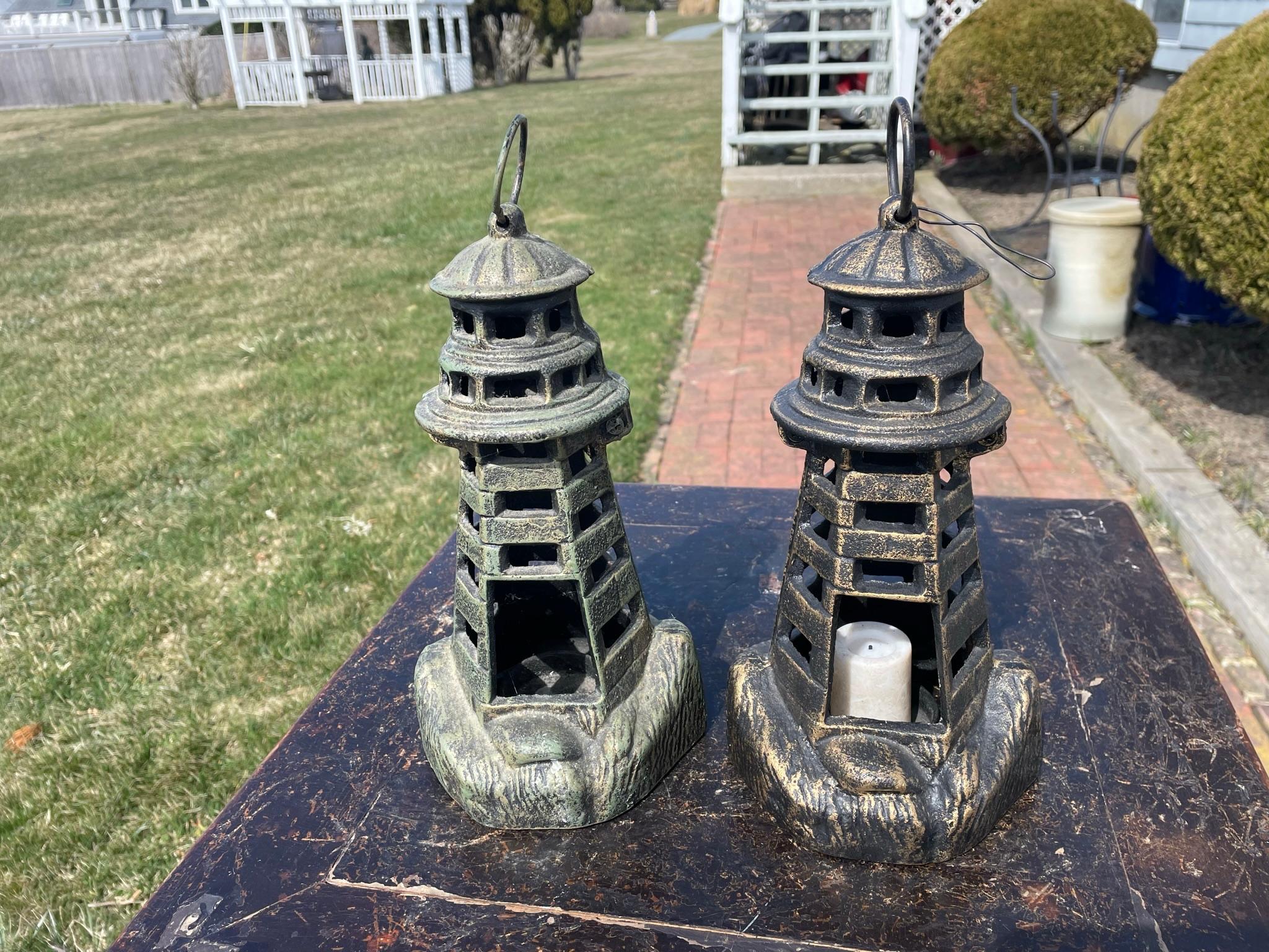 A Pair Of Nautical Light House Lighting Lanterns For Sale 5