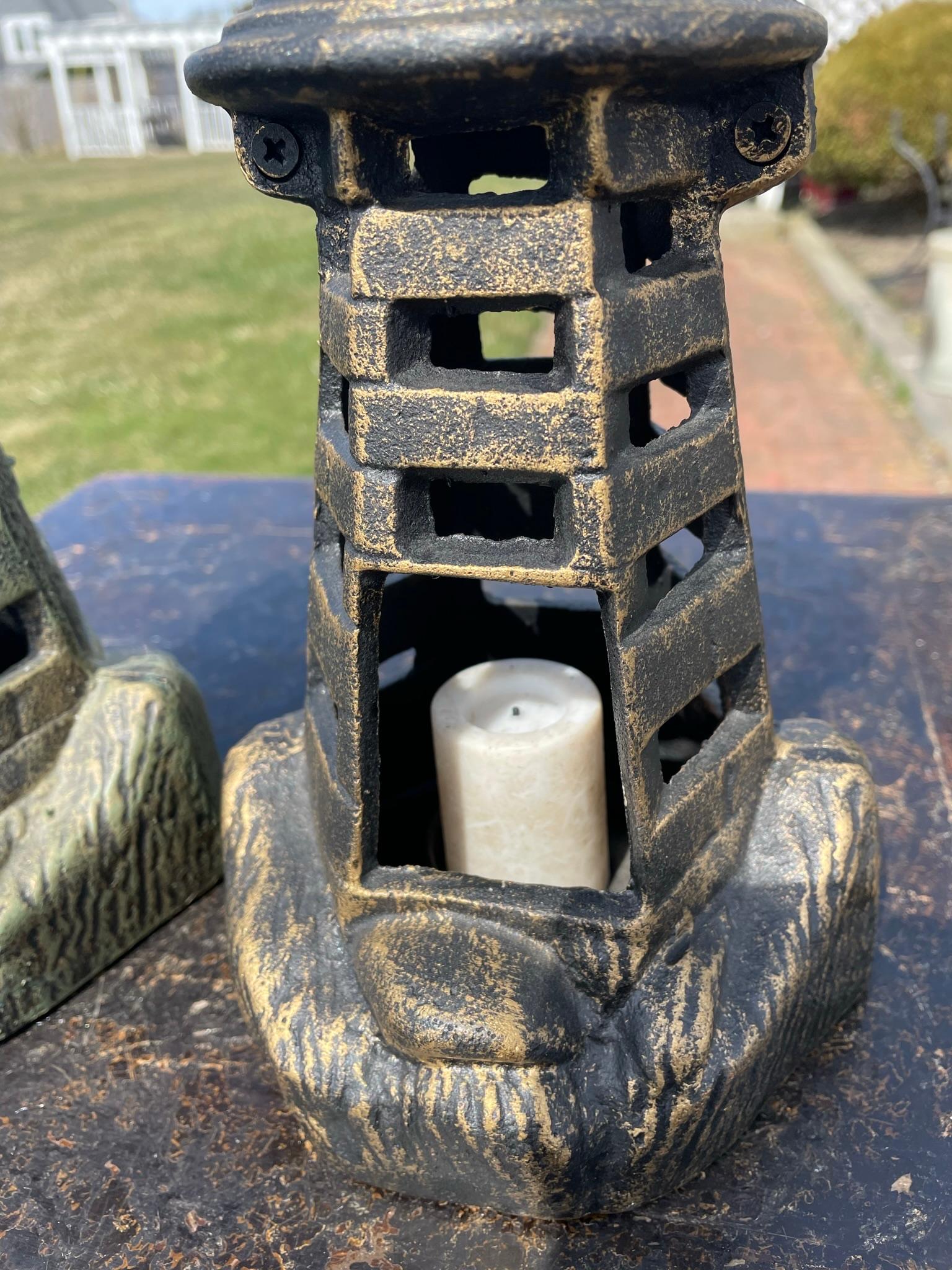 A Pair Of Nautical Light House Lighting Lanterns For Sale 6