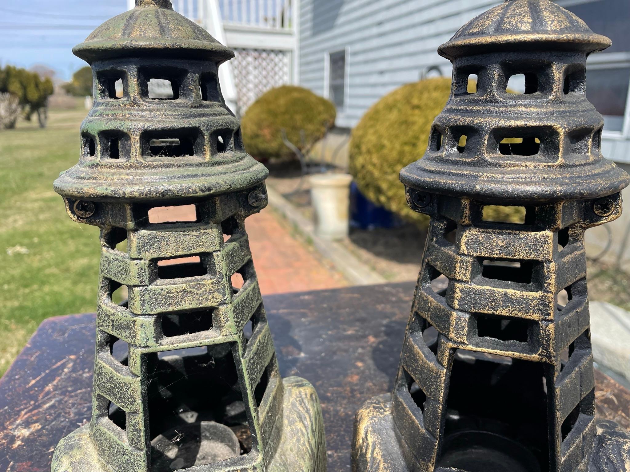 A Pair Of Nautical Light House Lighting Lanterns For Sale 8