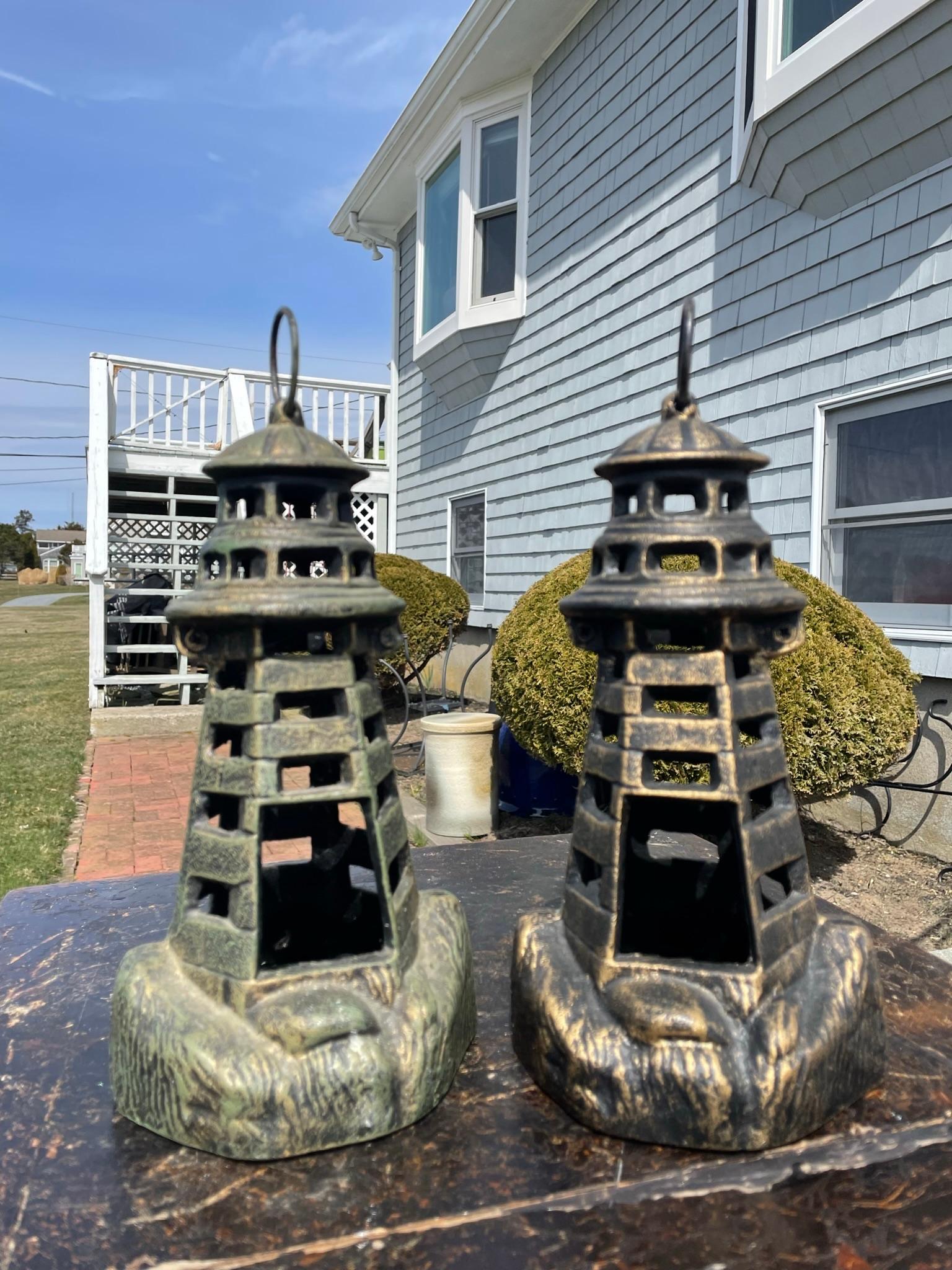 Showa A Pair Of Nautical Light House Lighting Lanterns For Sale