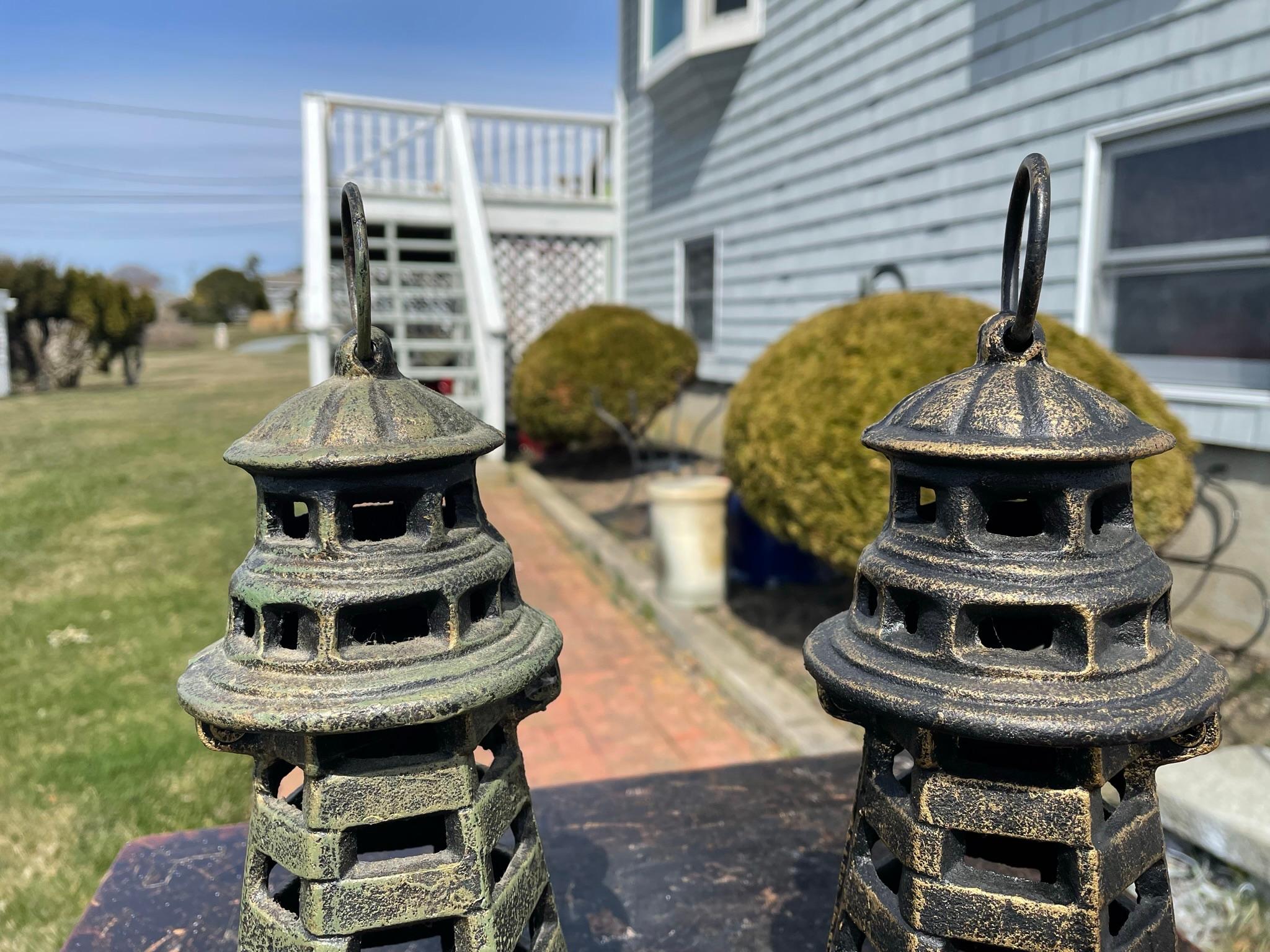 20th Century A Pair Of Nautical Light House Lighting Lanterns For Sale