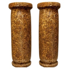 Rare Pair of 15th Century French Late Gothic Fossil Marble Architectural Columns
